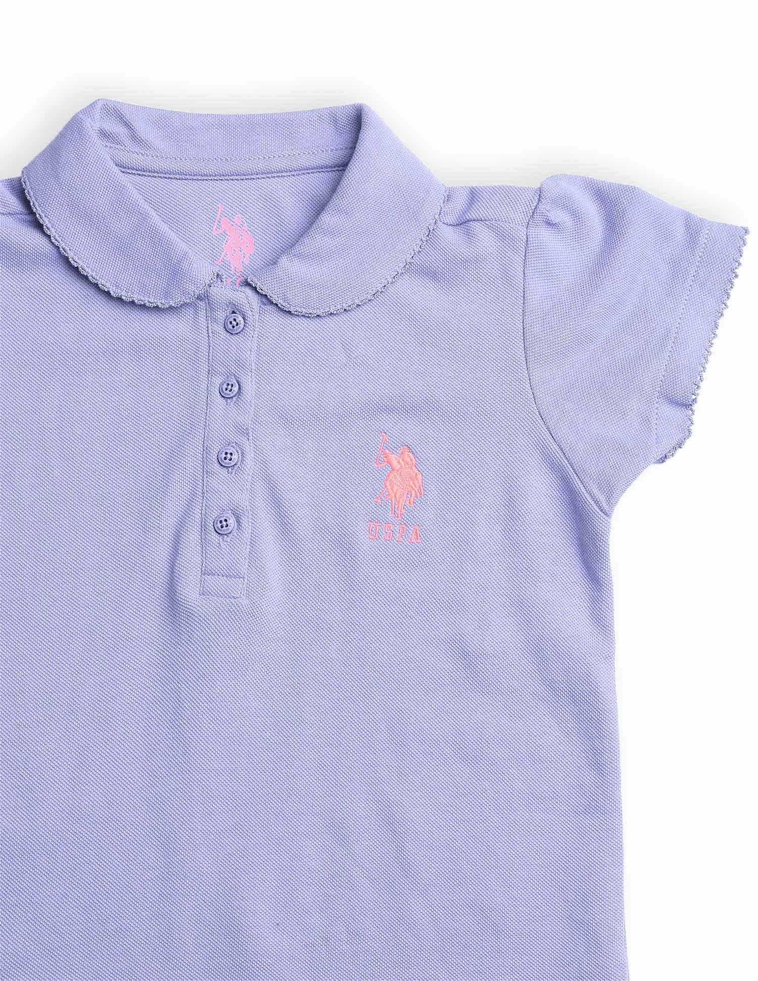 Girls Solid Cotton Polo Shirt - Image 10