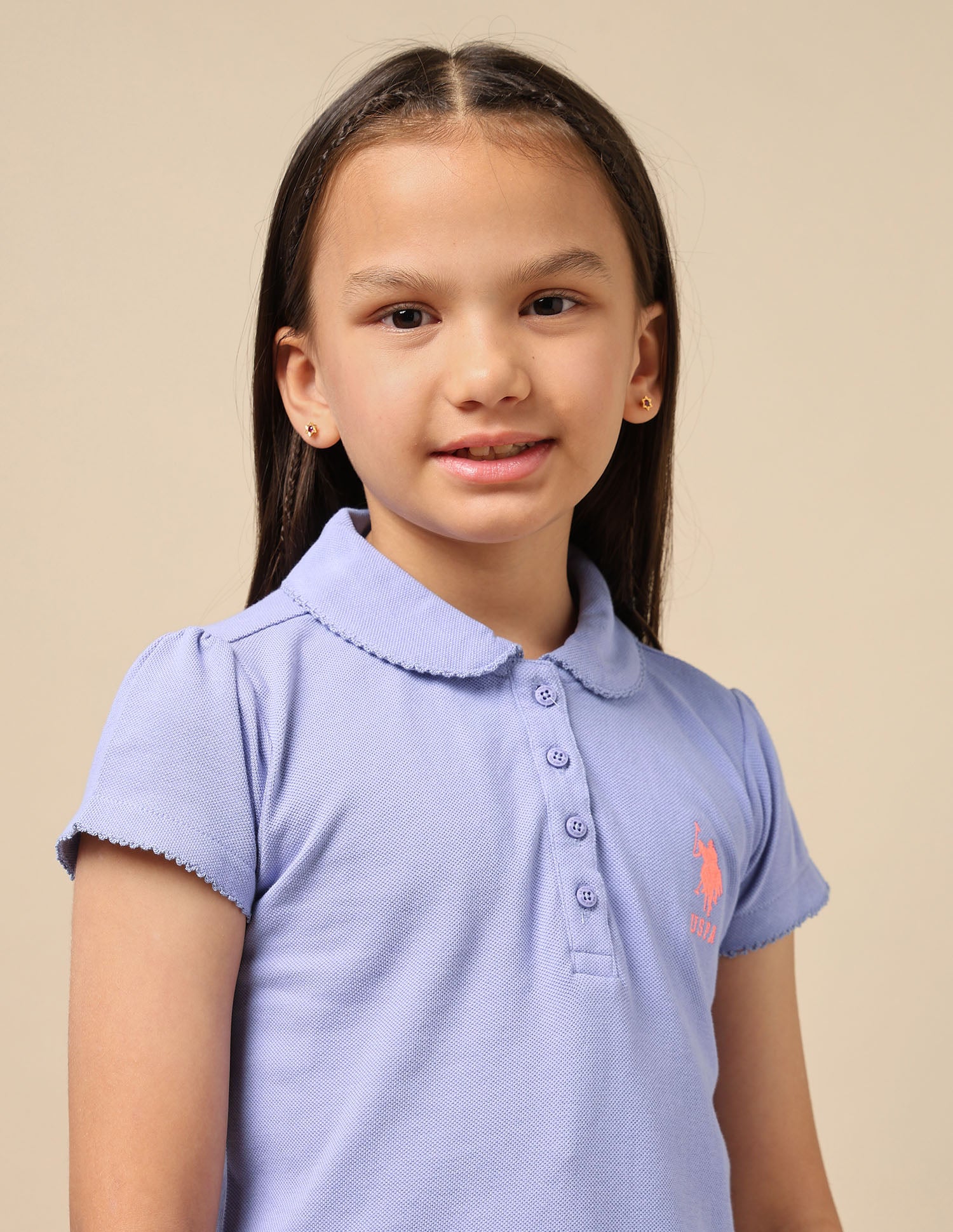 Girls Solid Cotton Polo Shirt - Image 7