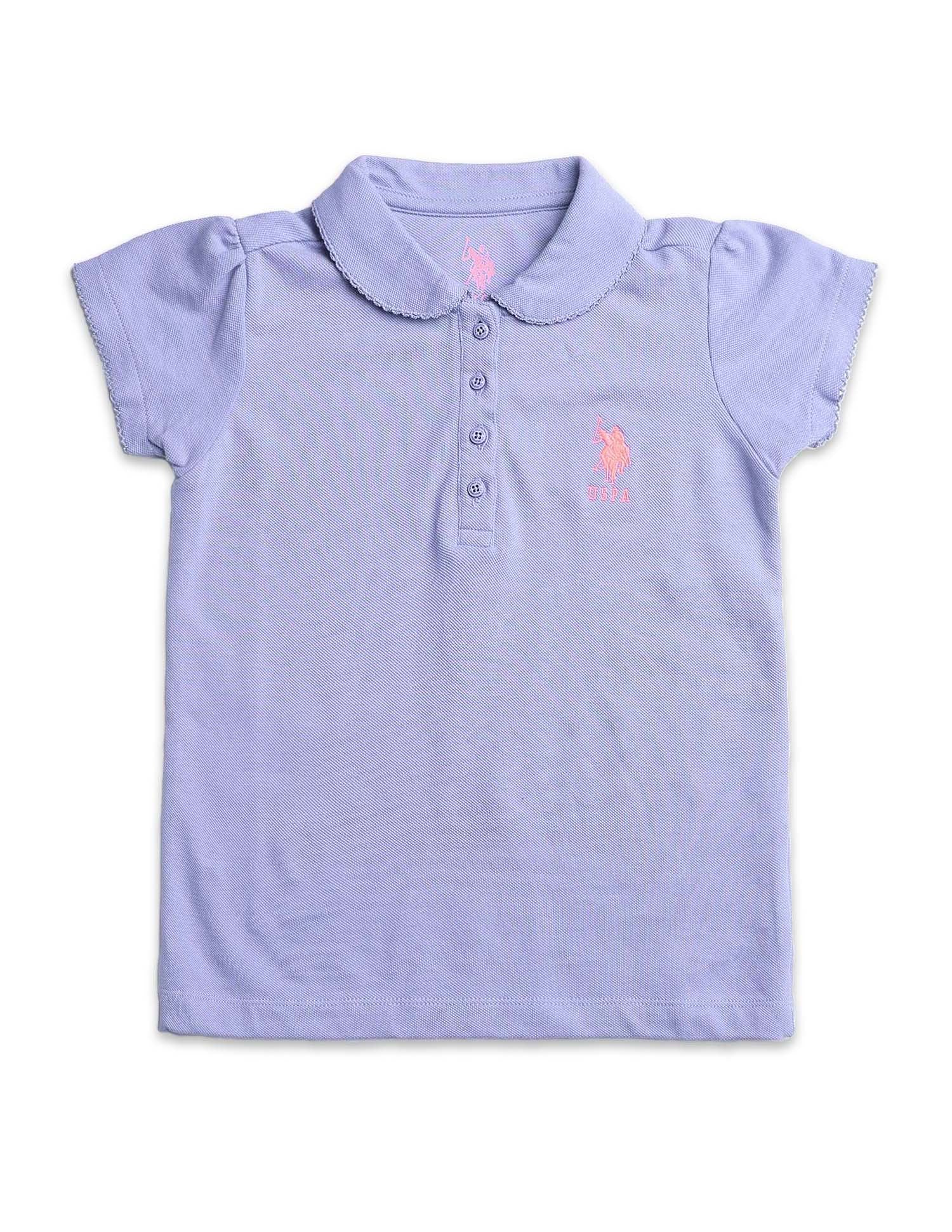 Girls Solid Cotton Polo Shirt - Image 8