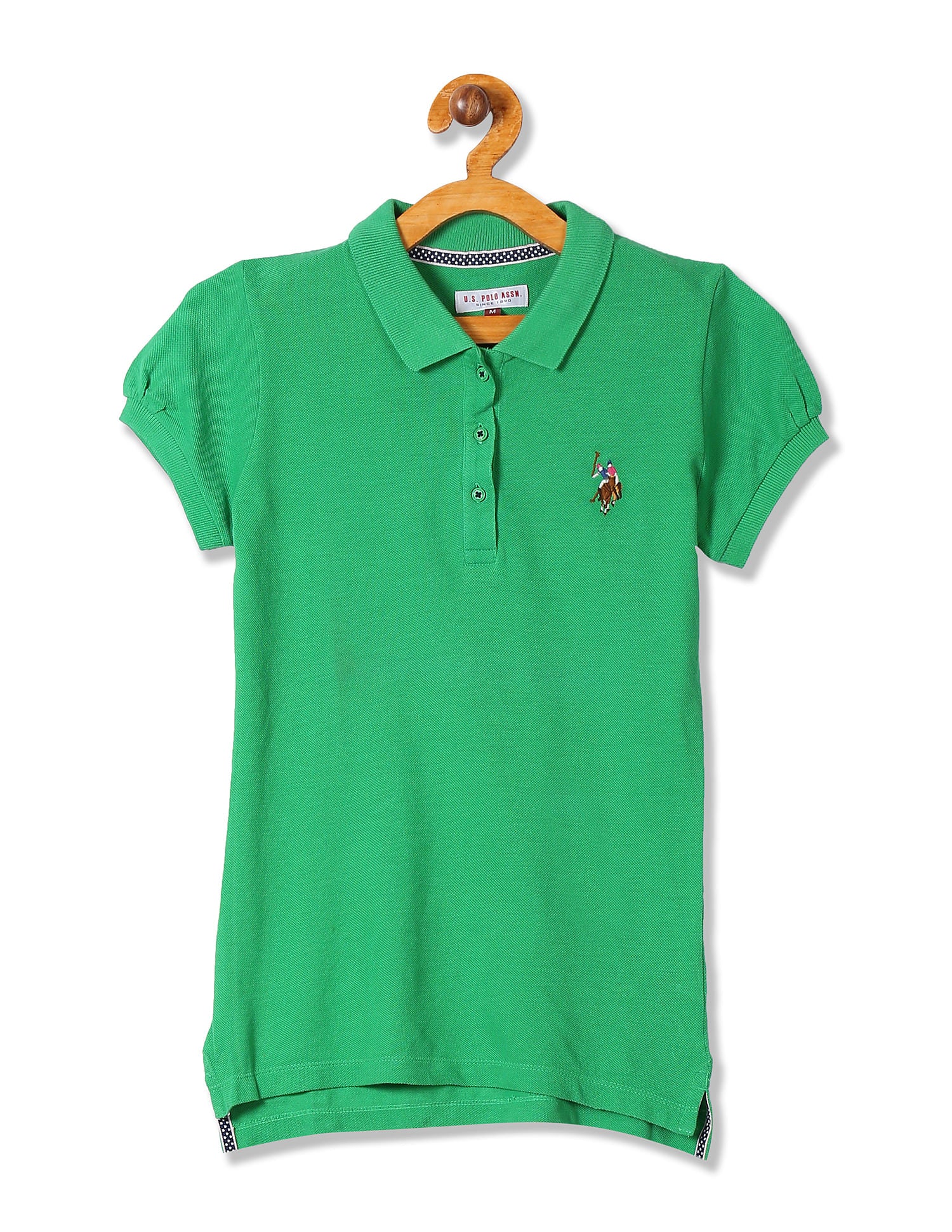 Girls Solid Pique Polo Shirt