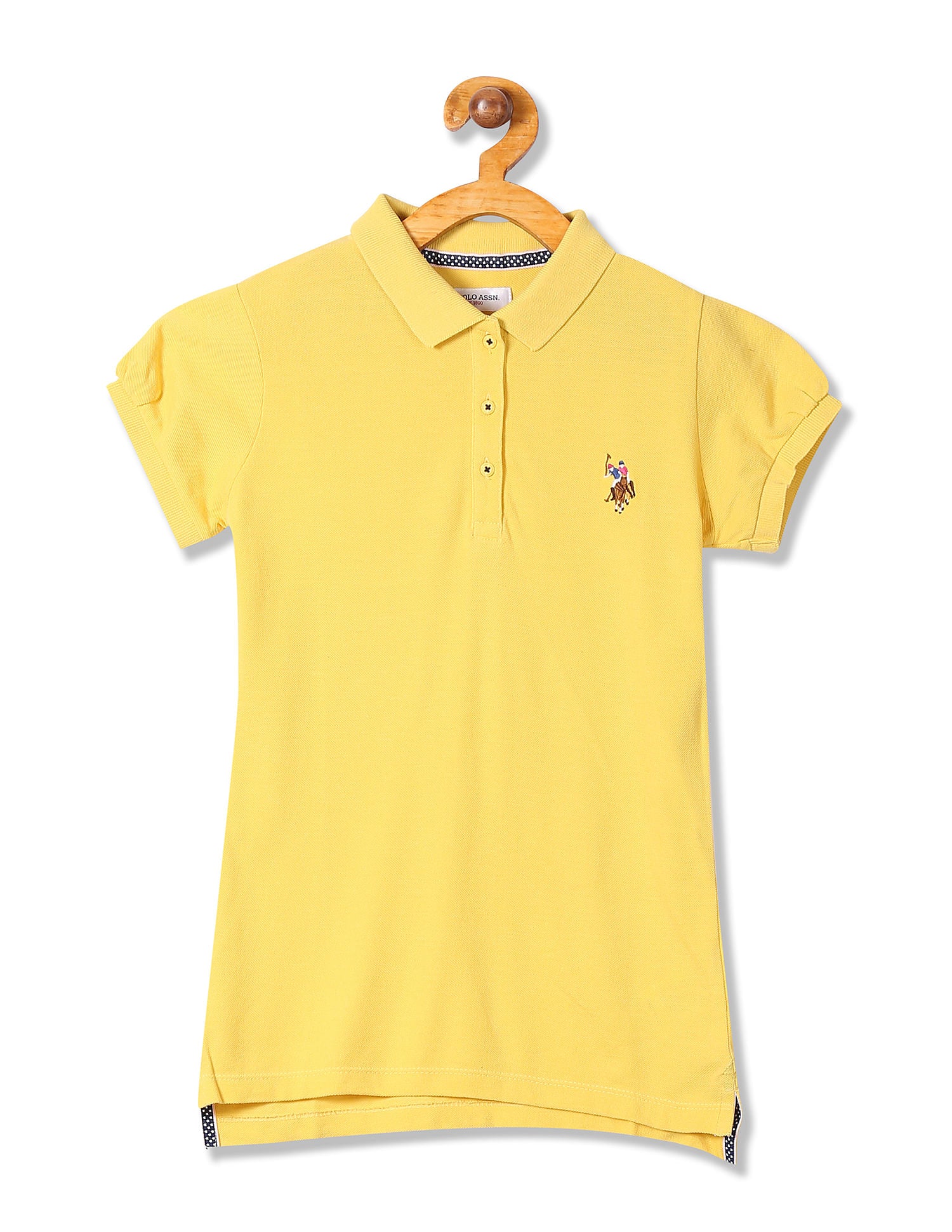 Girls Solid Pique Polo Shirt