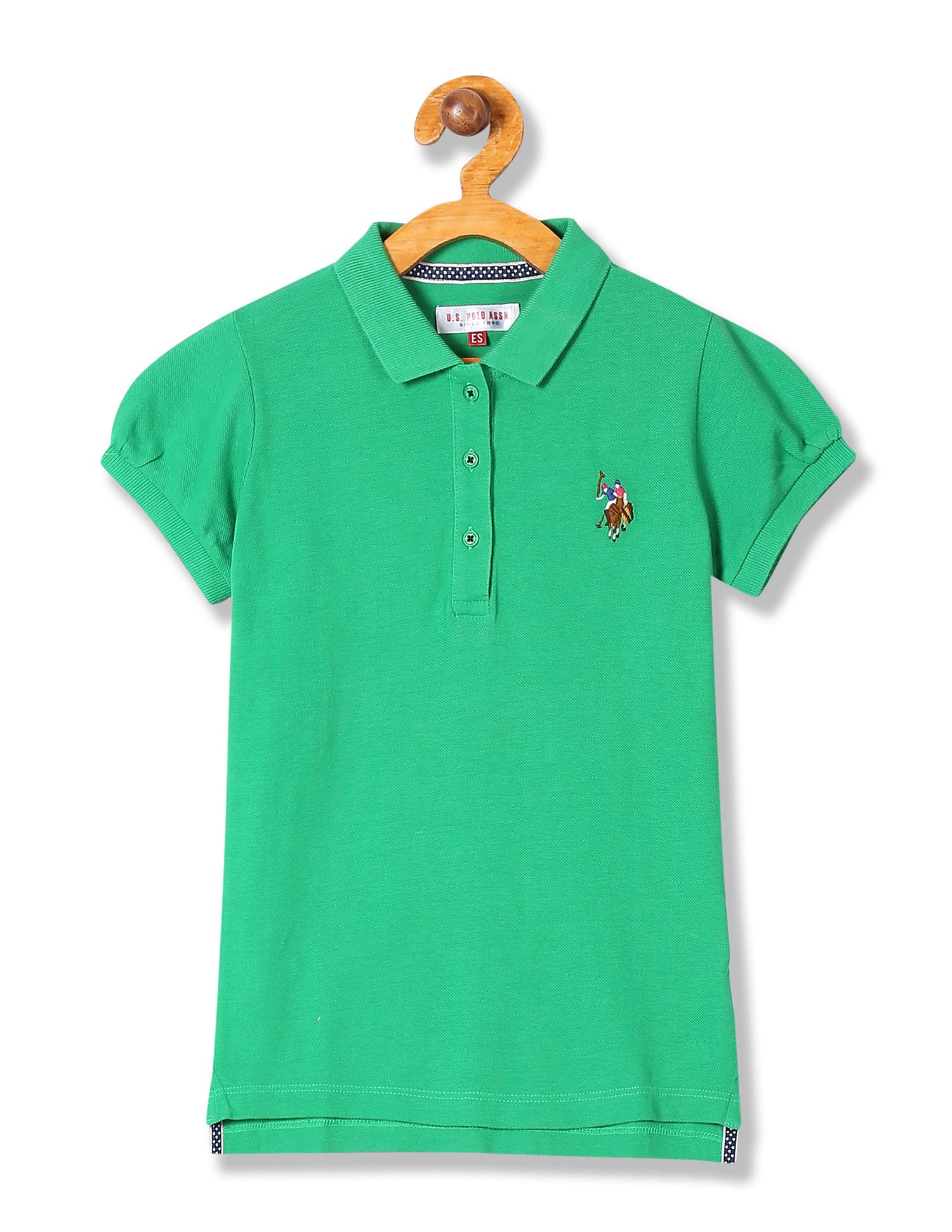 Girls Solid Pique Polo Shirt