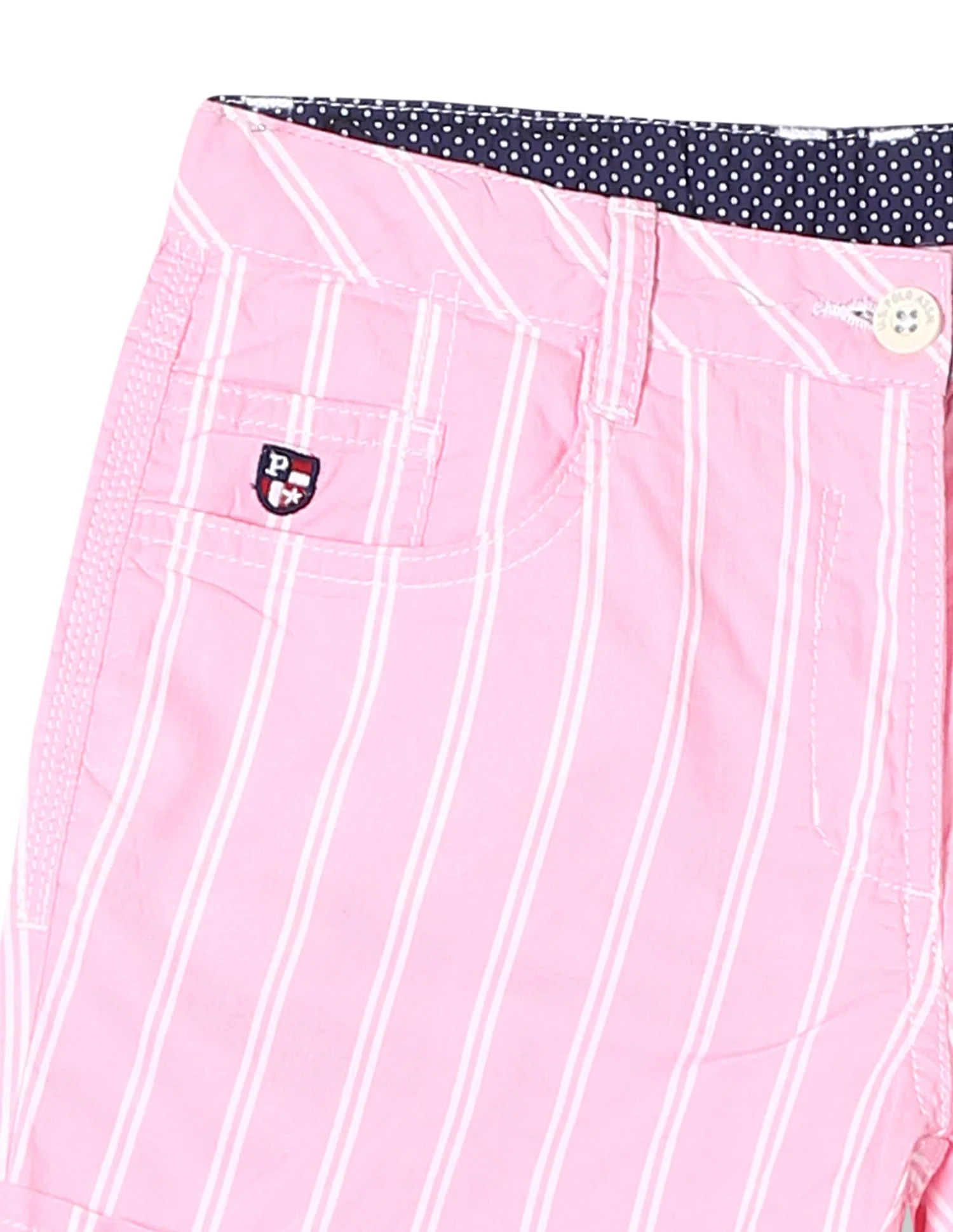 Girls Striped Woven Shorts - Image 3