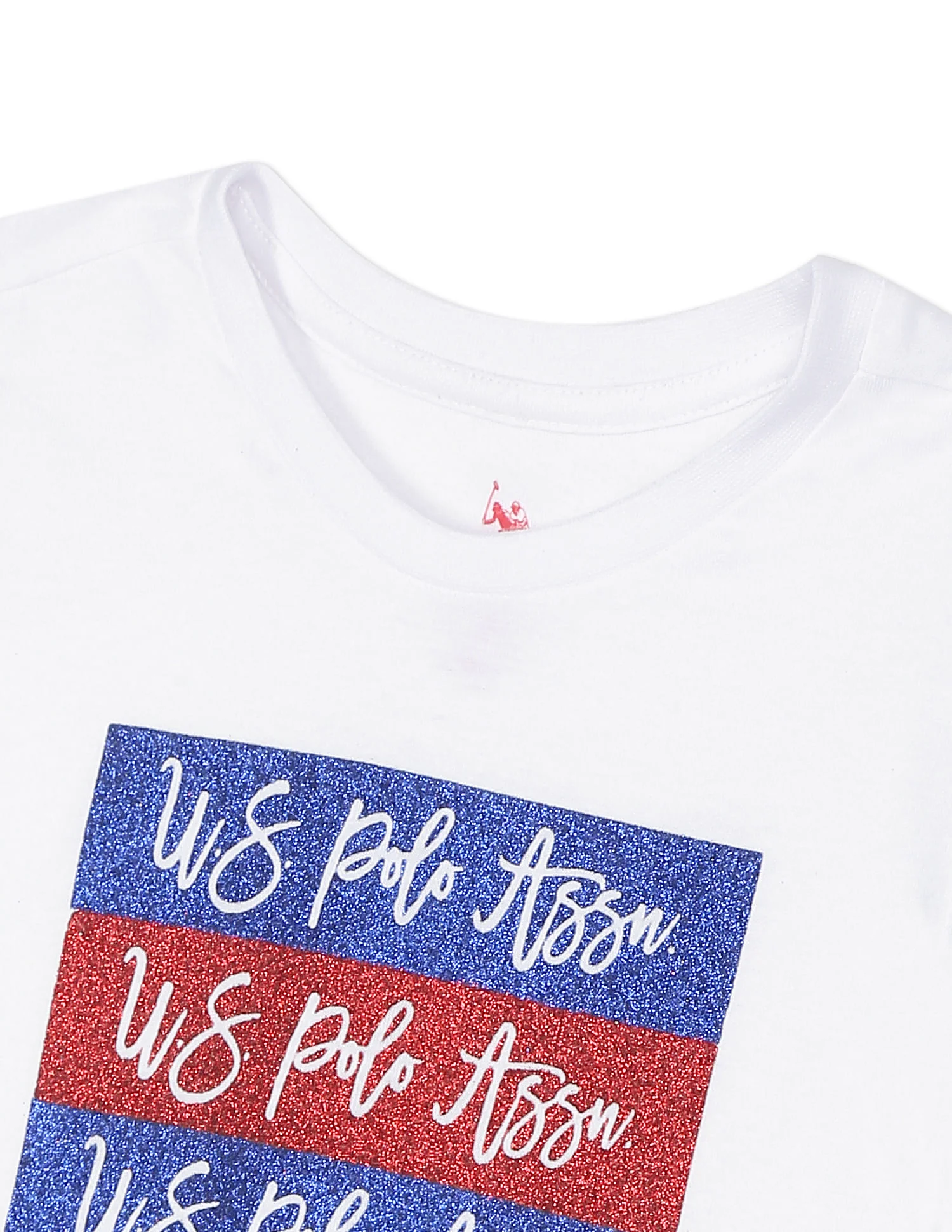 Girls White Crew Neck Glitter Logo T-Shirt - Image 3