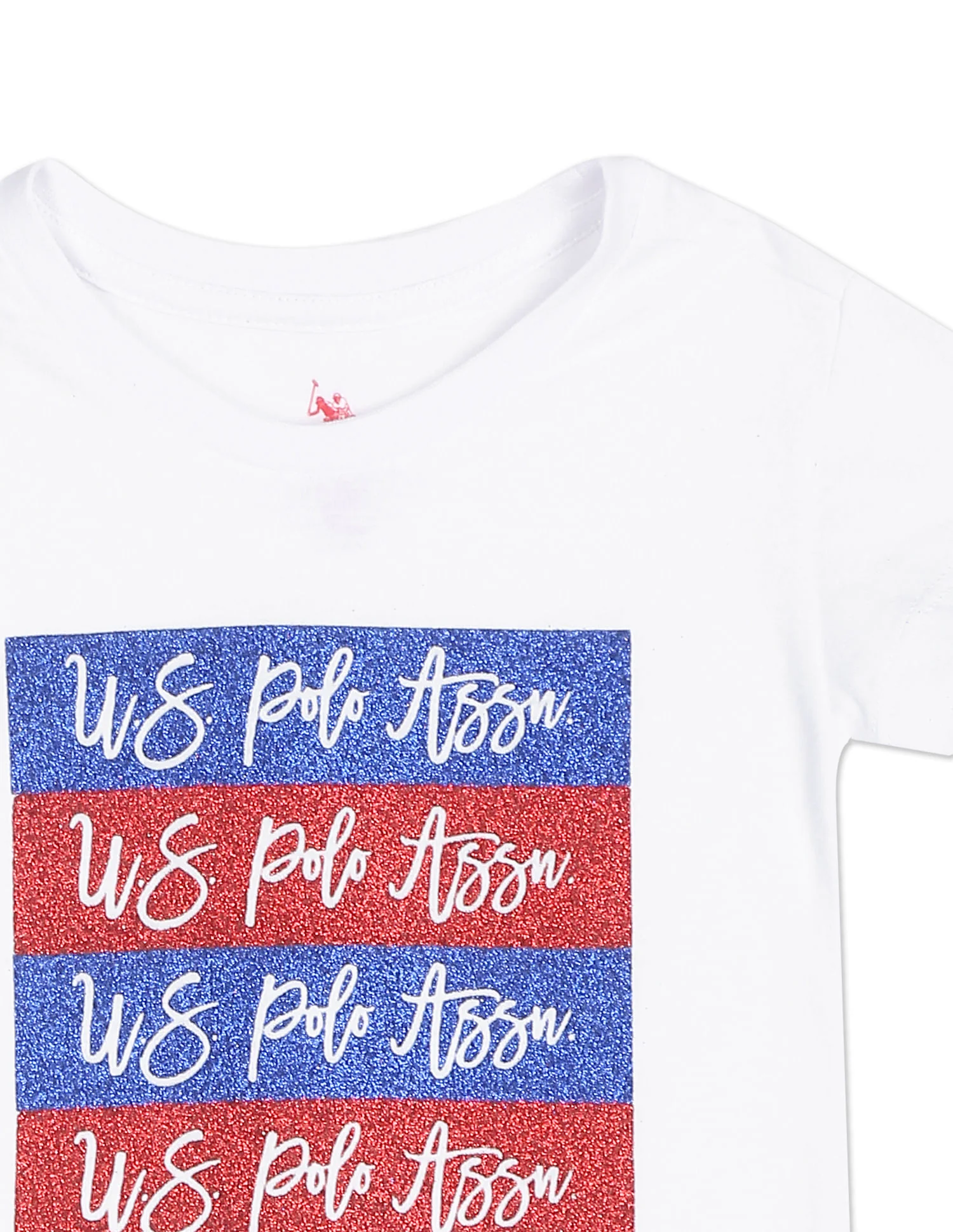 Girls White Crew Neck Glitter Logo T-Shirt - Image 4