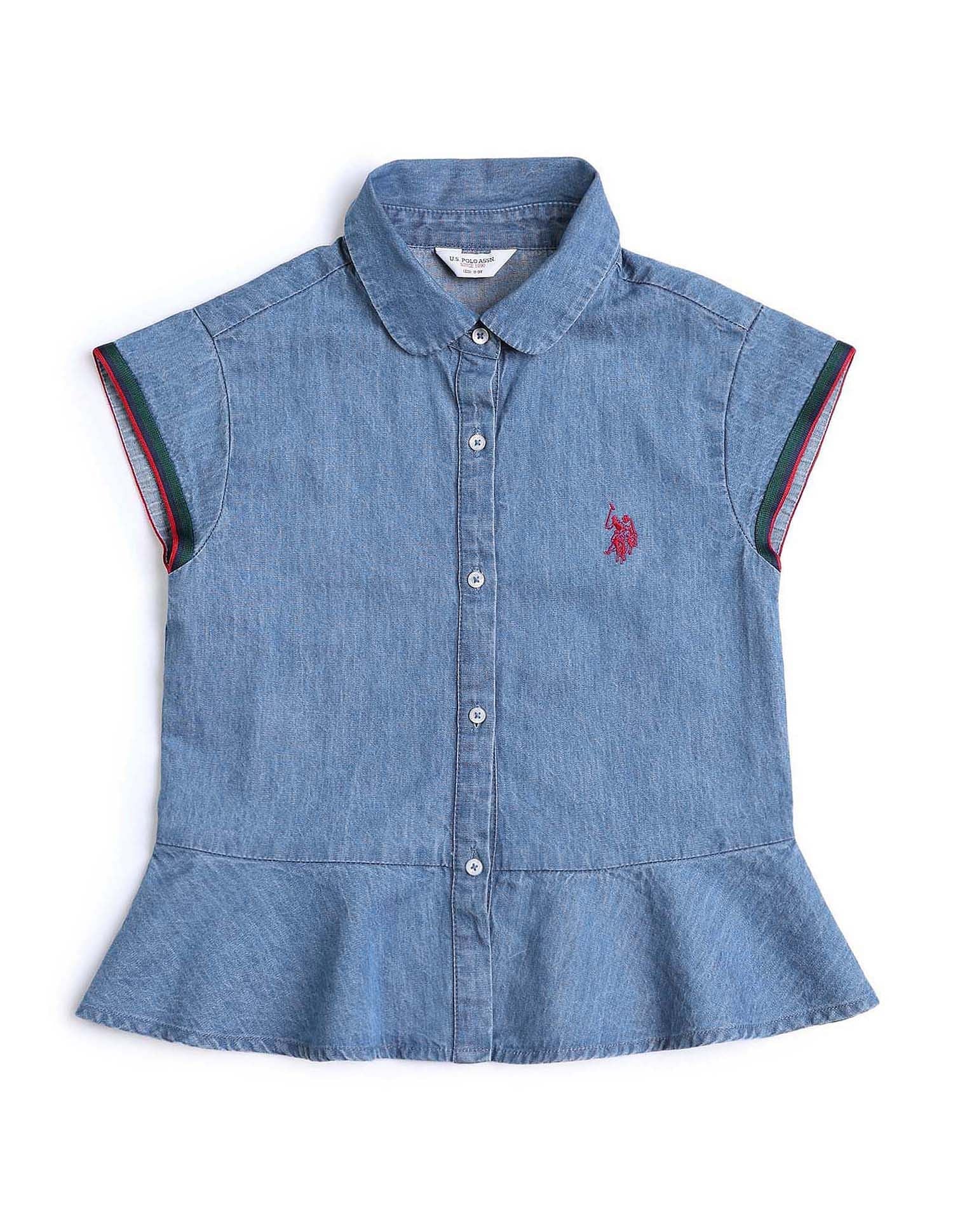 Girls Denim Solid Co-Ords - Image 7