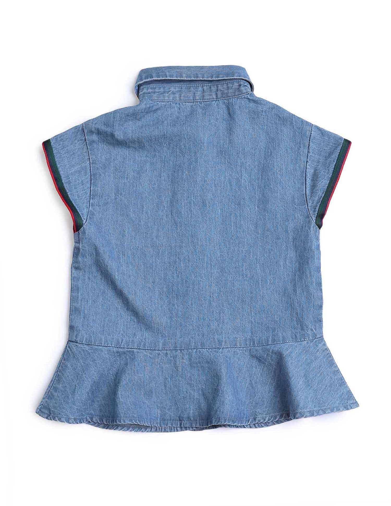 Girls Denim Solid Co-Ords - Image 8