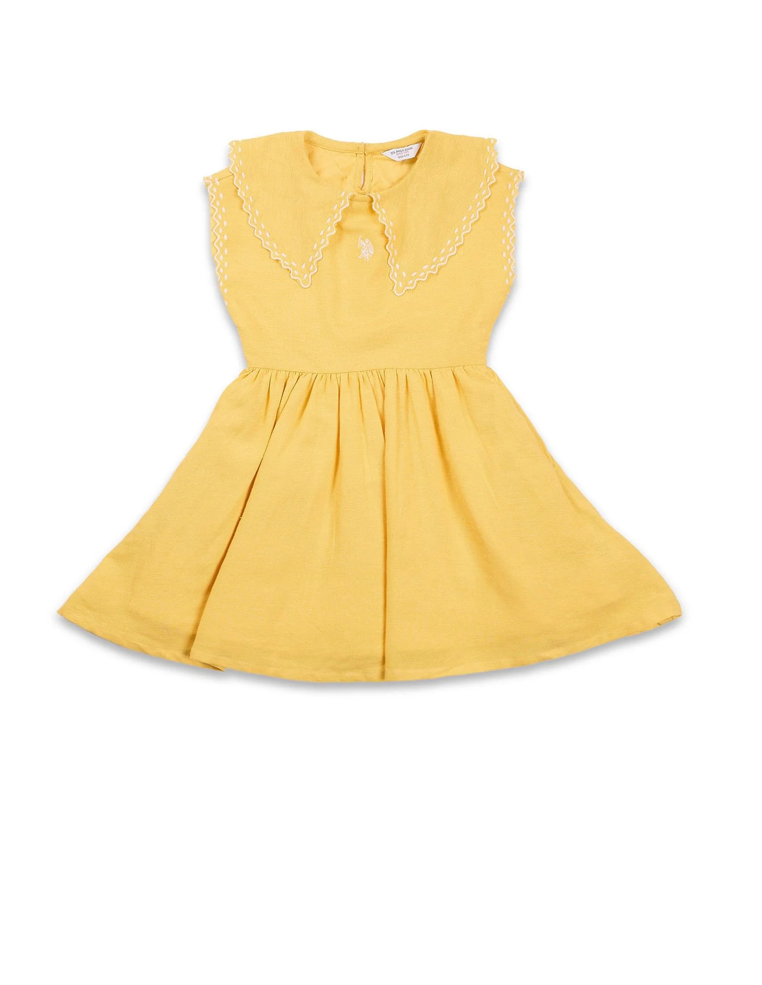 Girls Embroidered Collar Pure Cotton Dress - Image 6