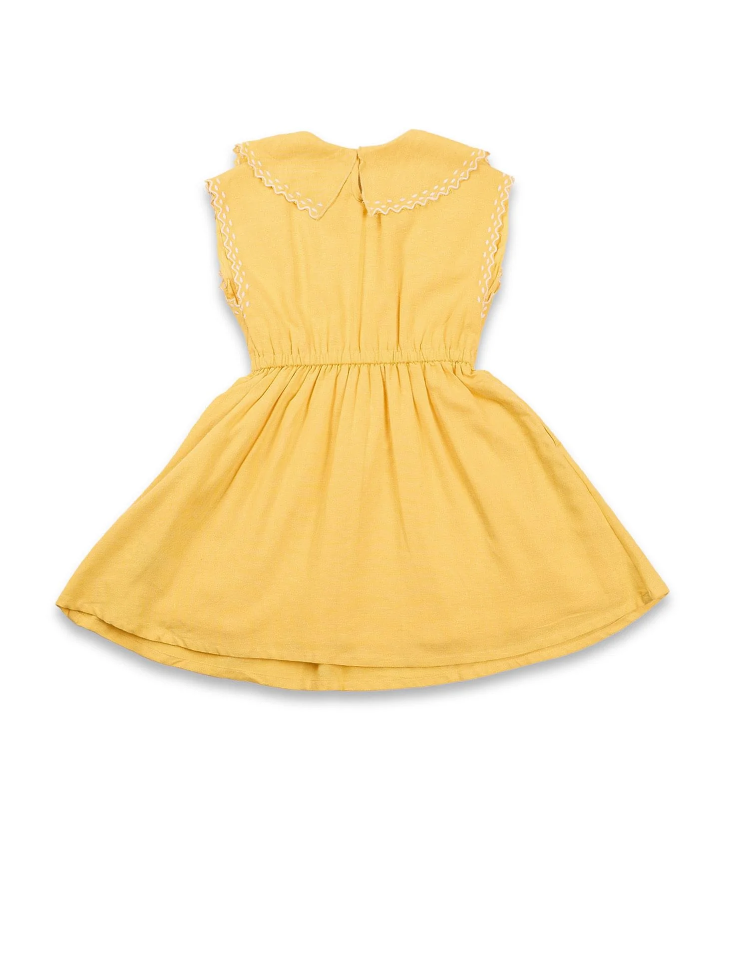 Girls Embroidered Collar Pure Cotton Dress - Image 7