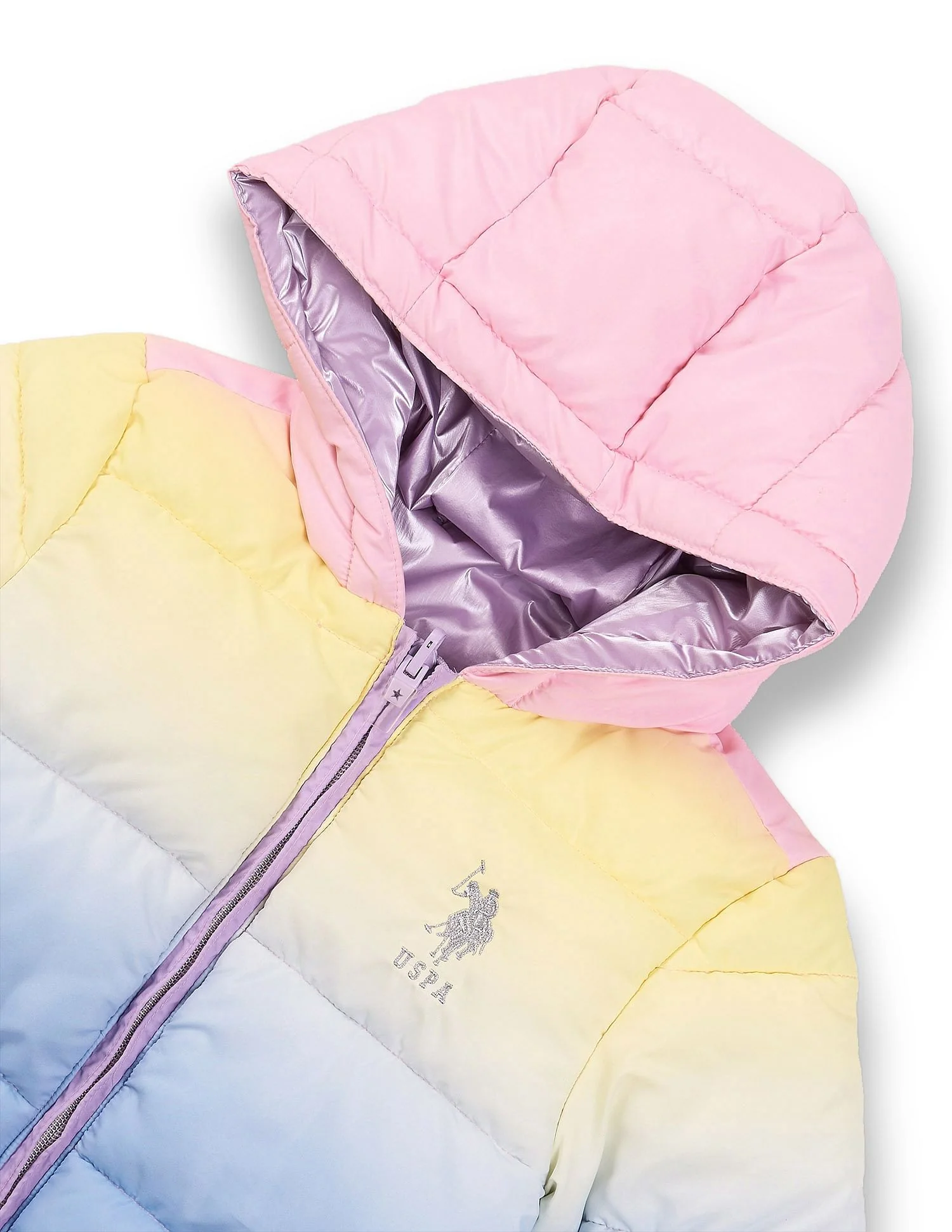 Girls Hooded Ombre Jacket - Image 2