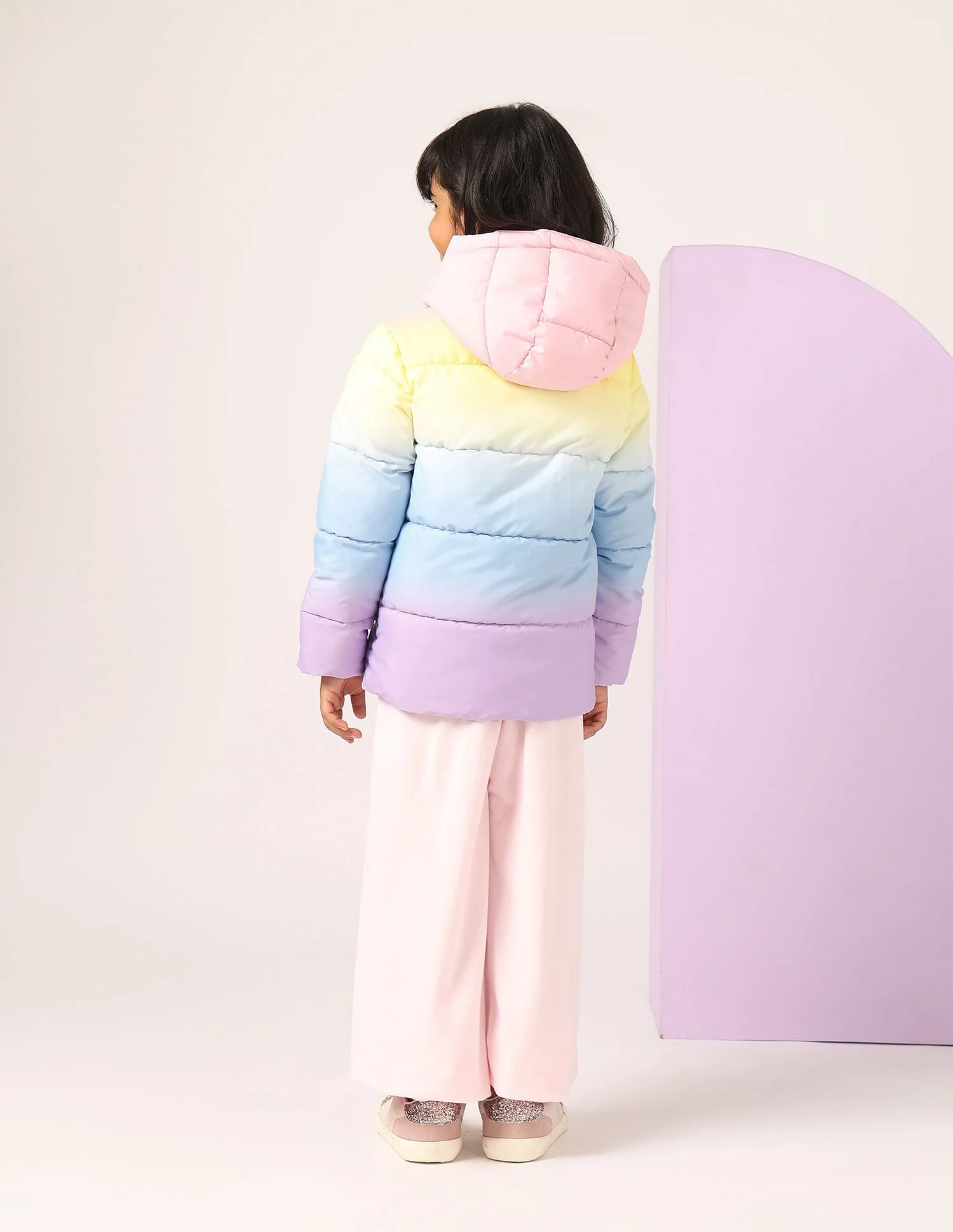 Girls Hooded Ombre Jacket - Image 4