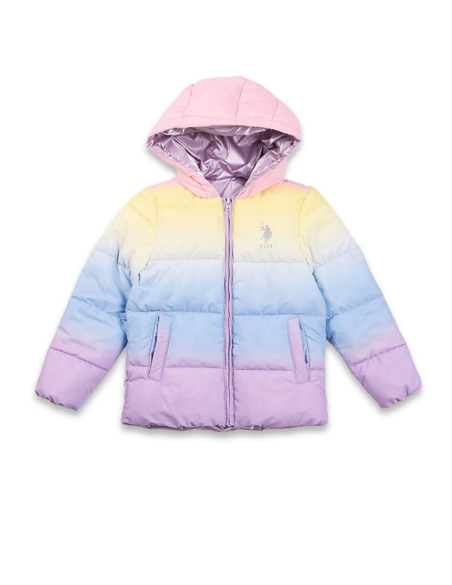 Girls Hooded Ombre Jacket - Image 6