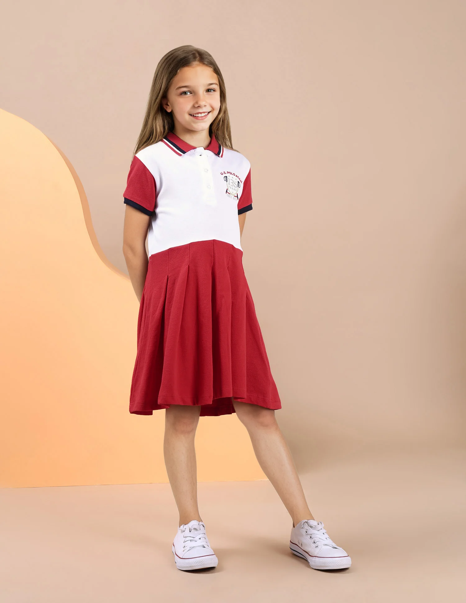 Girls Knife Pleat Cotton Dress - Image 3