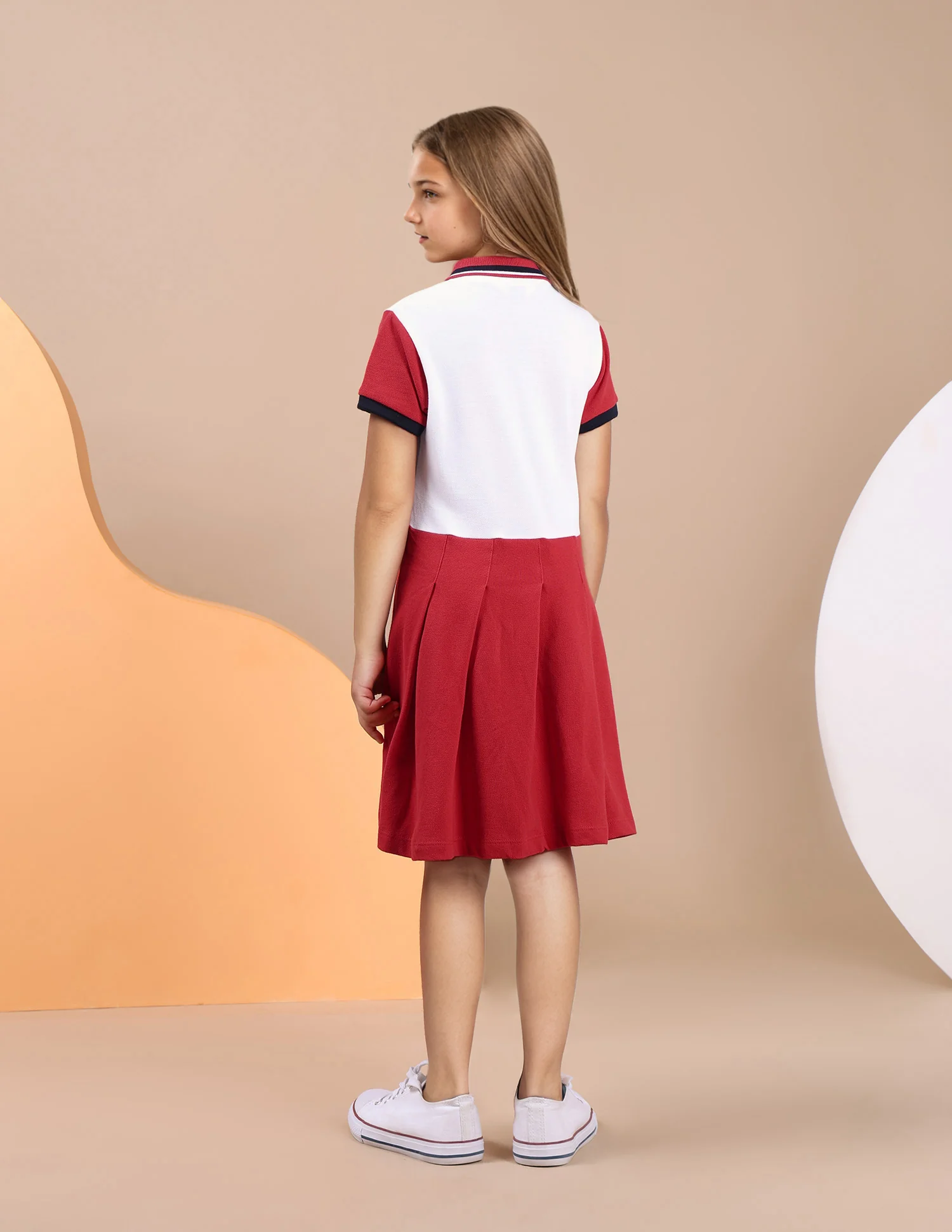 Girls Knife Pleat Cotton Dress - Image 4