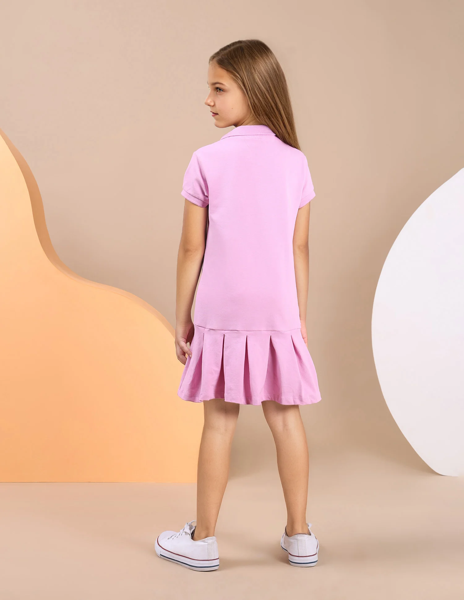 Girls Knife Pleat Cotton Dress - Image 4