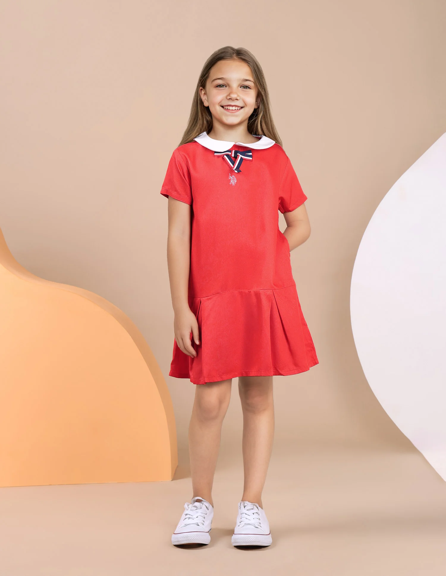 Girls Peter Pan Collar Pure Cotton Dress - Image 3