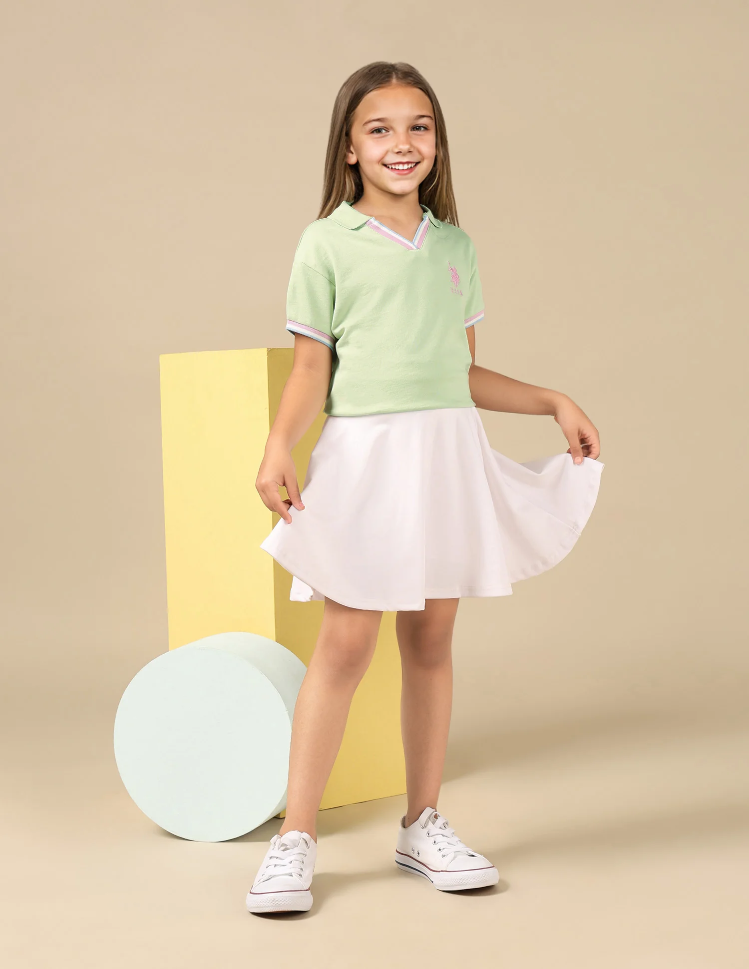 Girls Pure Cotton Solis Polo Shirt - Image 3