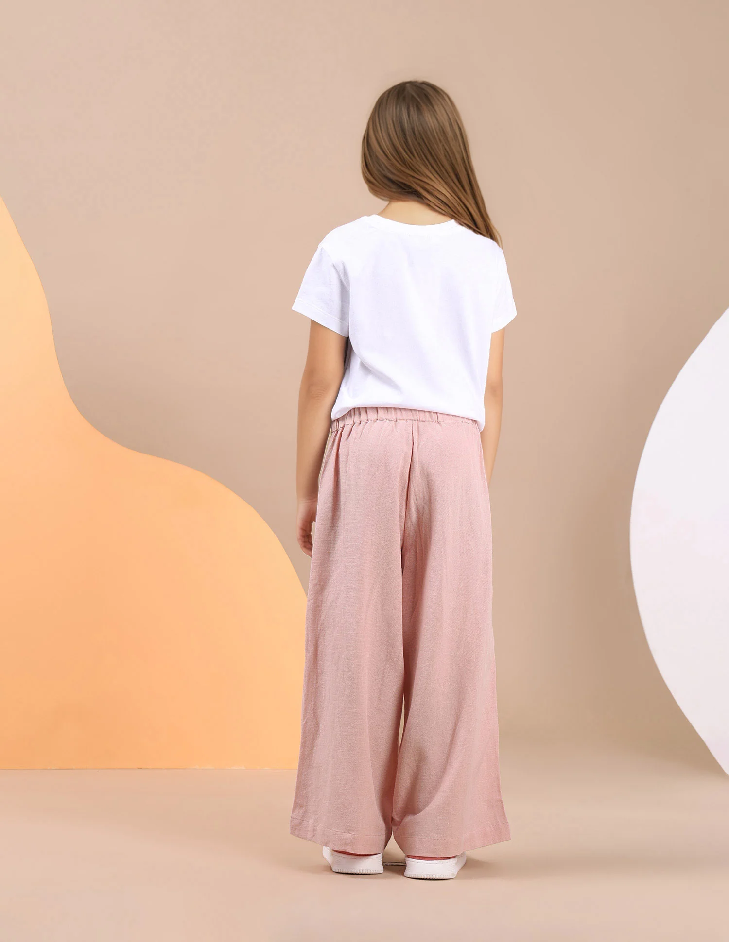 Girls Pure Cotton Wide Leg Trousers - Image 4