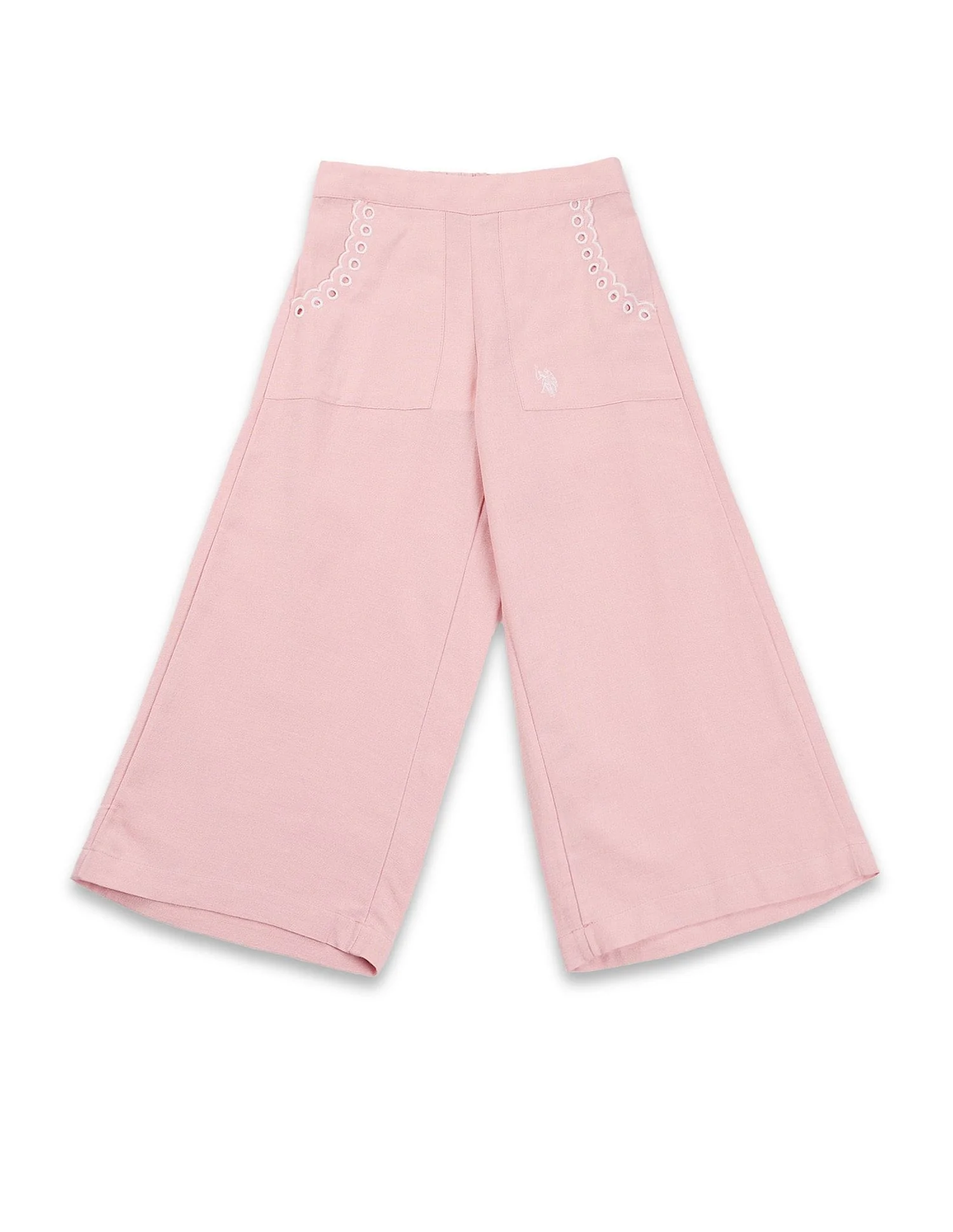 Girls Pure Cotton Wide Leg Trousers - Image 6