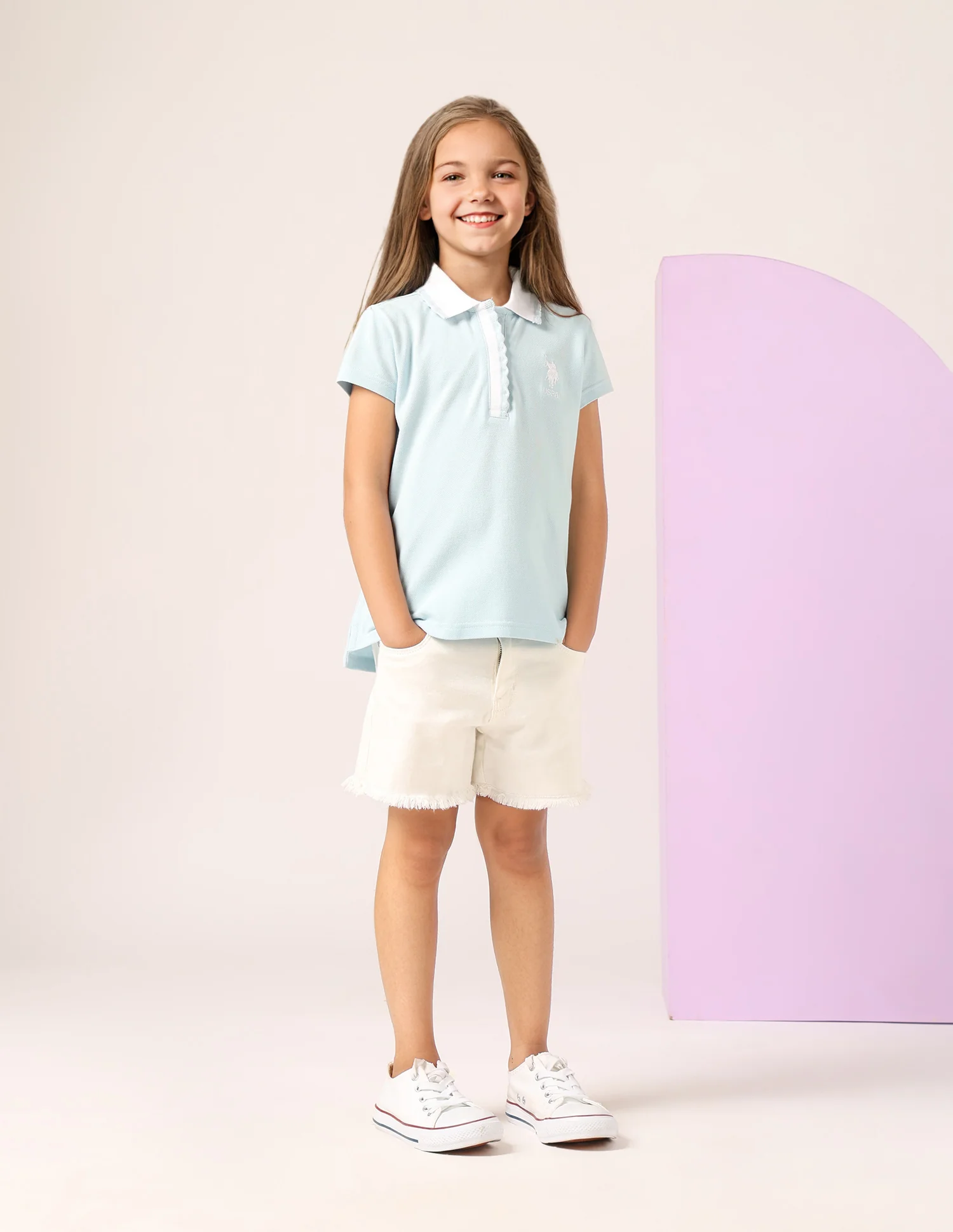 Girls Solid Polo Shirt - Image 3