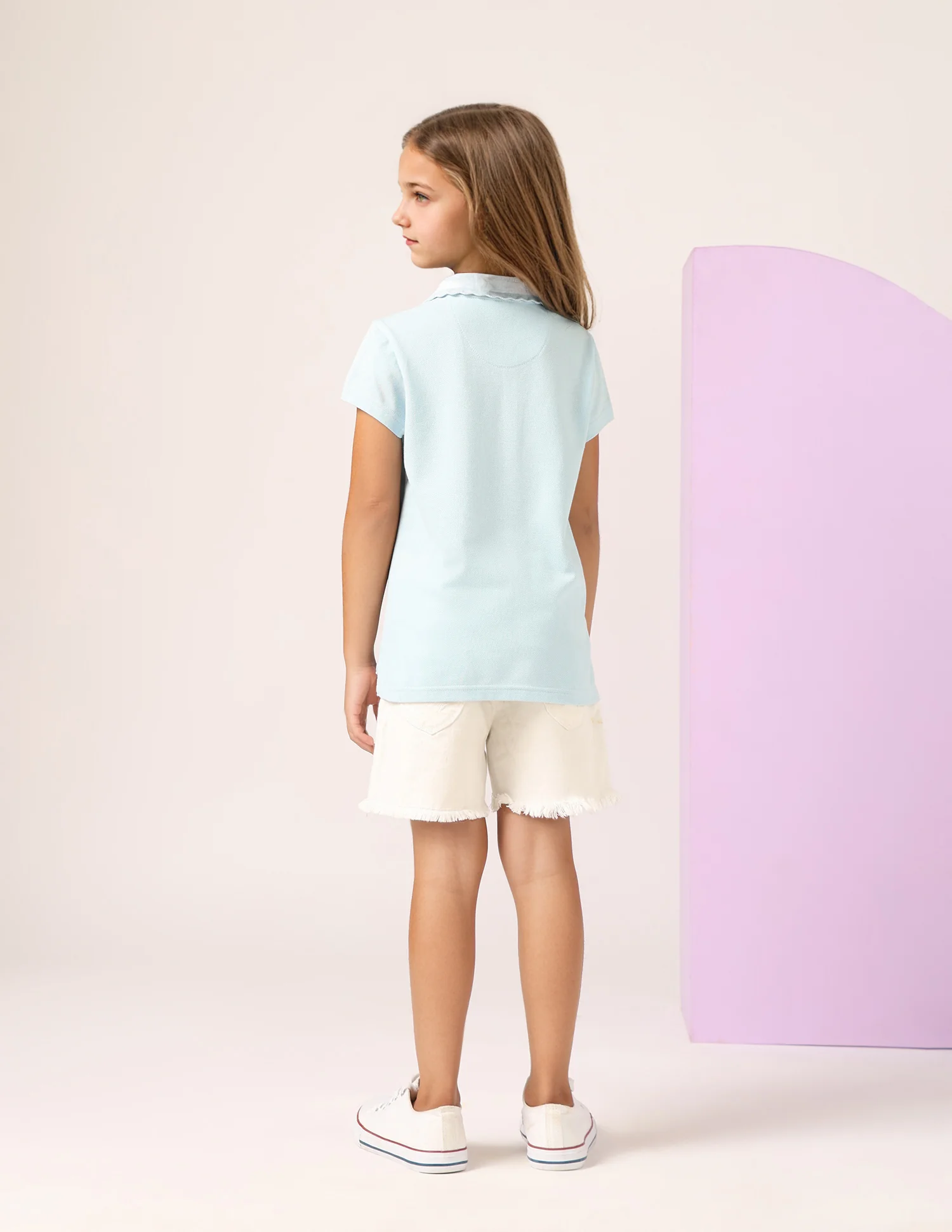Girls Solid Polo Shirt - Image 4