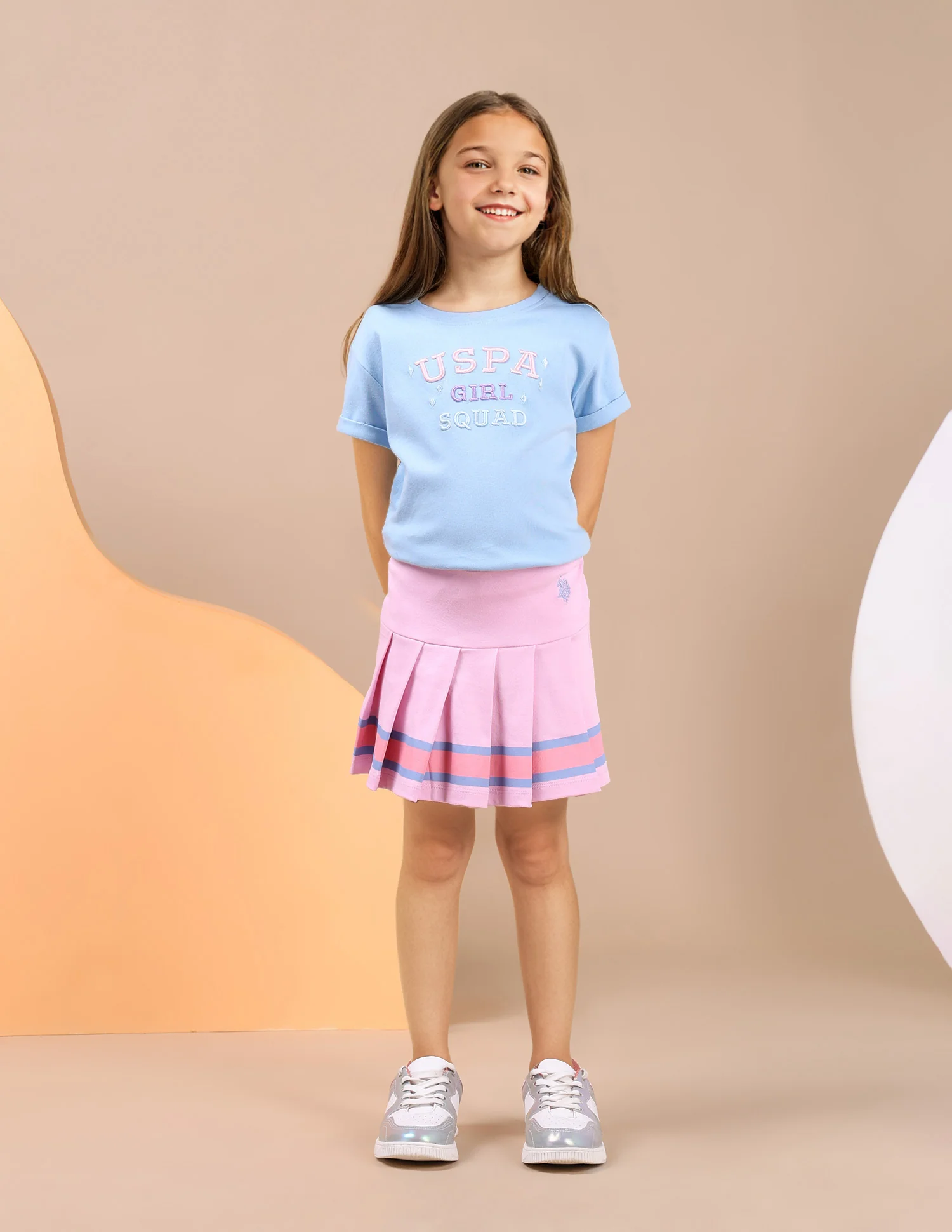 Girls Striped Varsity Skorts - Image 3