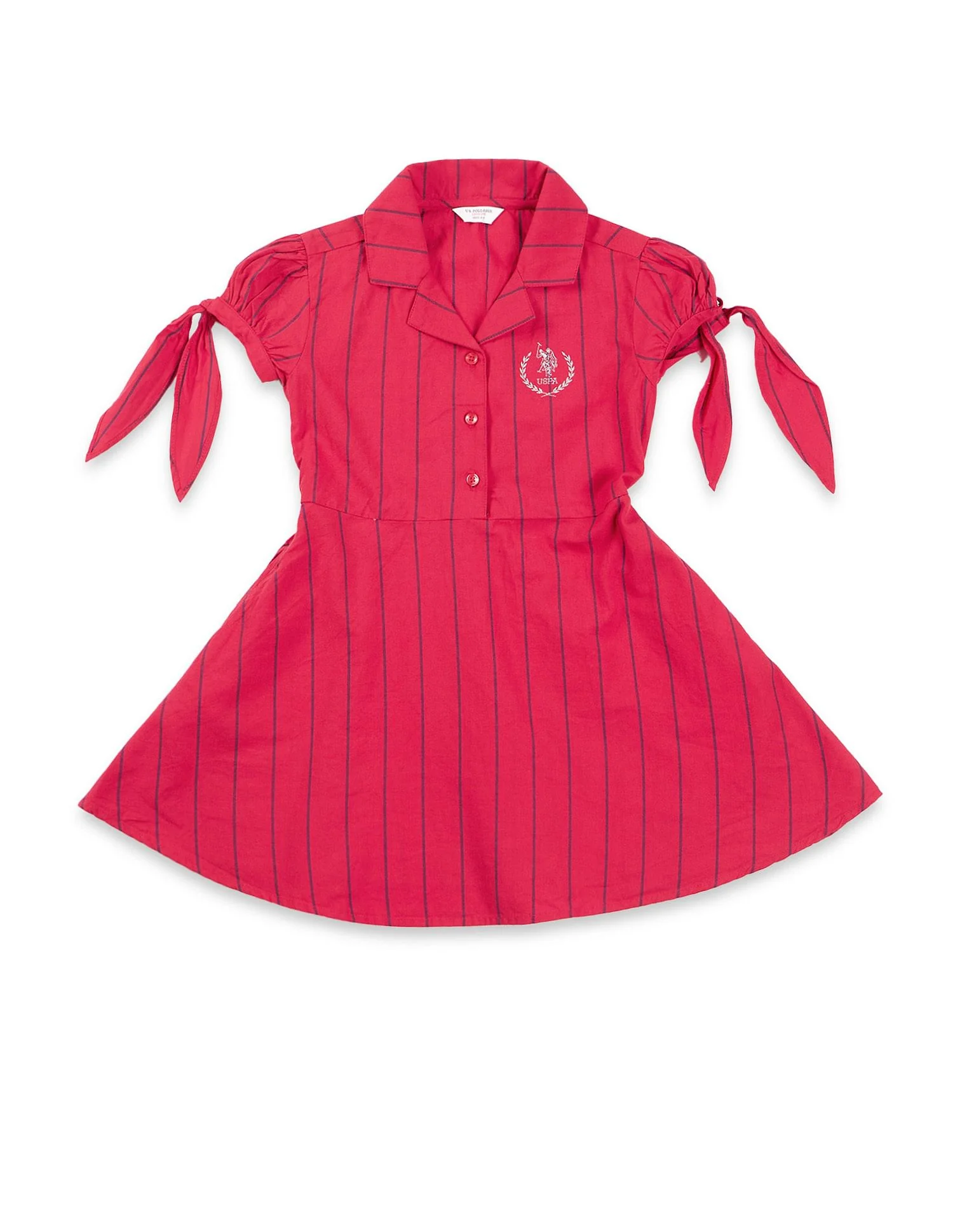 Girls Vertical Stripe Cotton Dress - Image 7