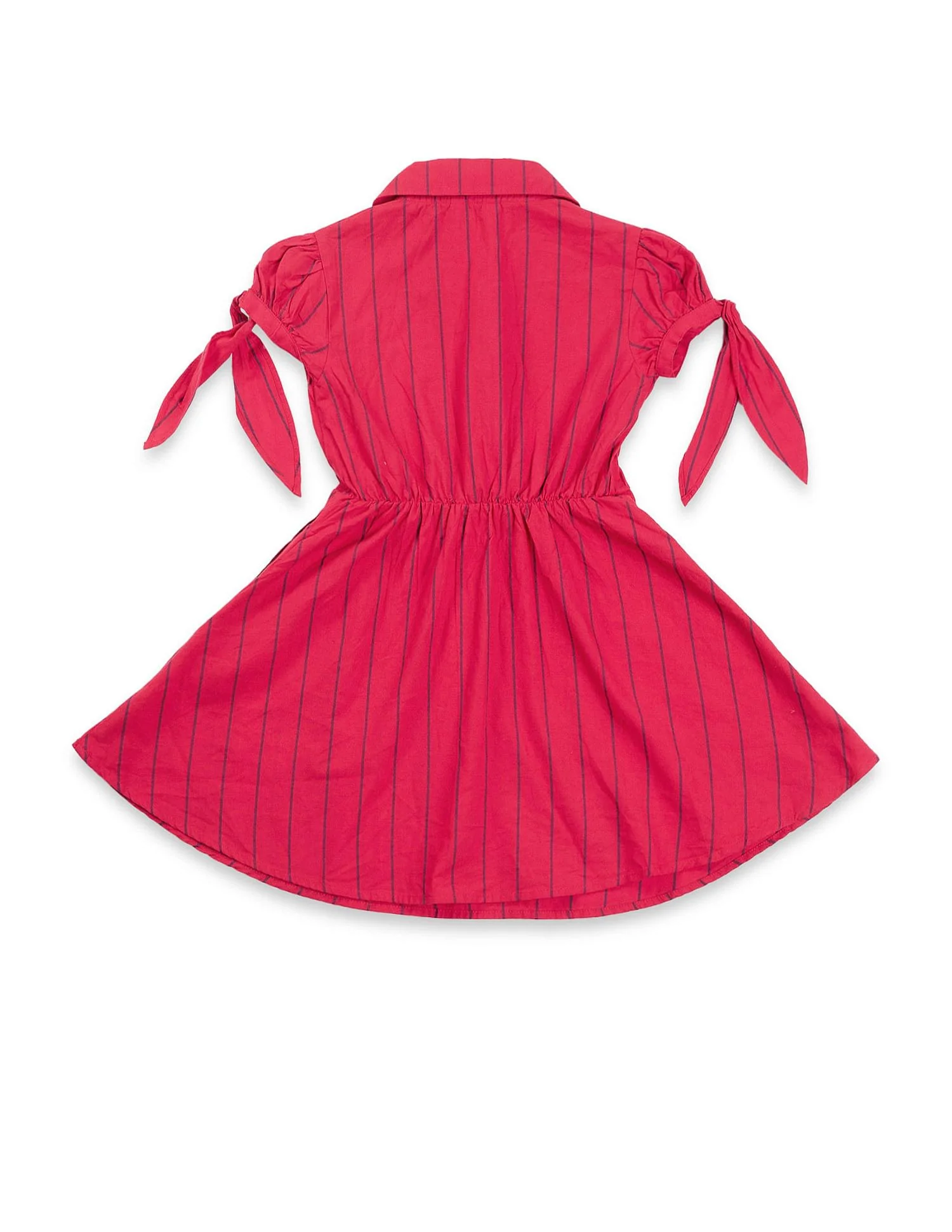 Girls Vertical Stripe Cotton Dress - Image 8