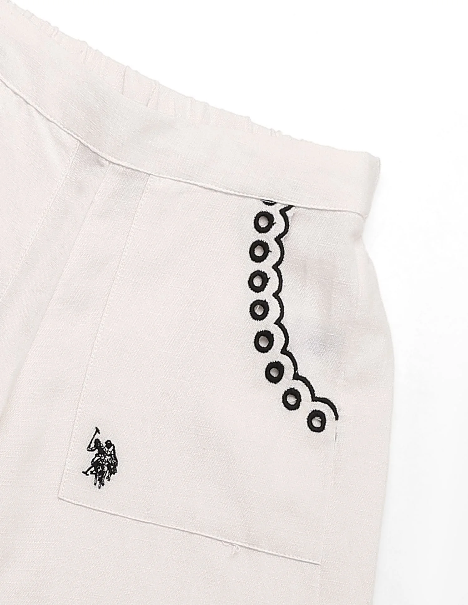 Girls Wide Leg Embroidered Trousers - Image 8