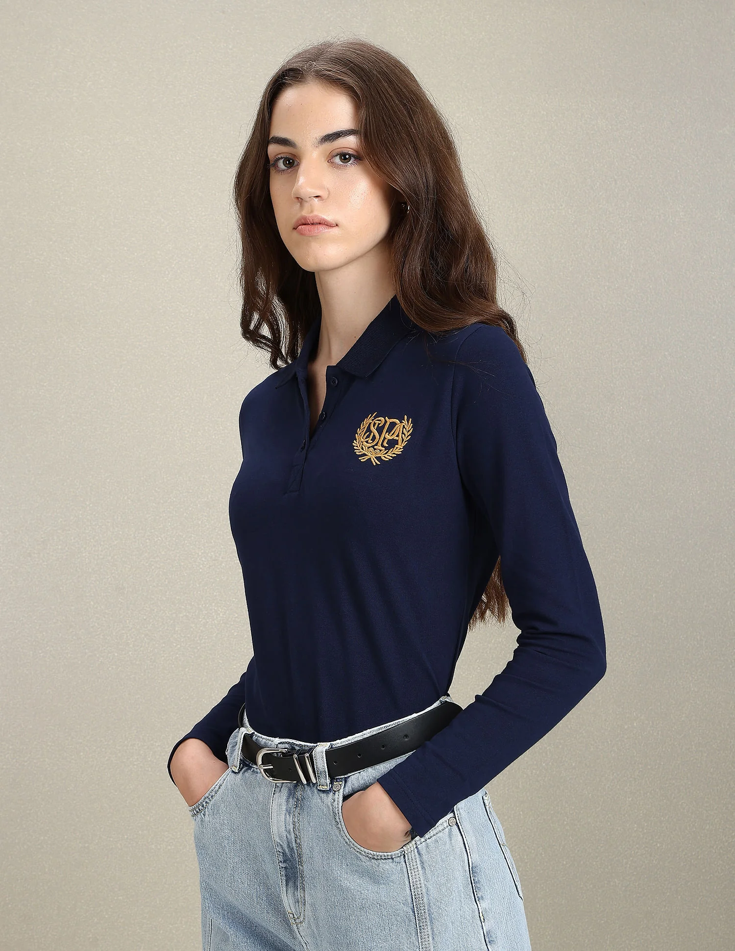 Gold Crest Slim Polo Shirt - Image 4