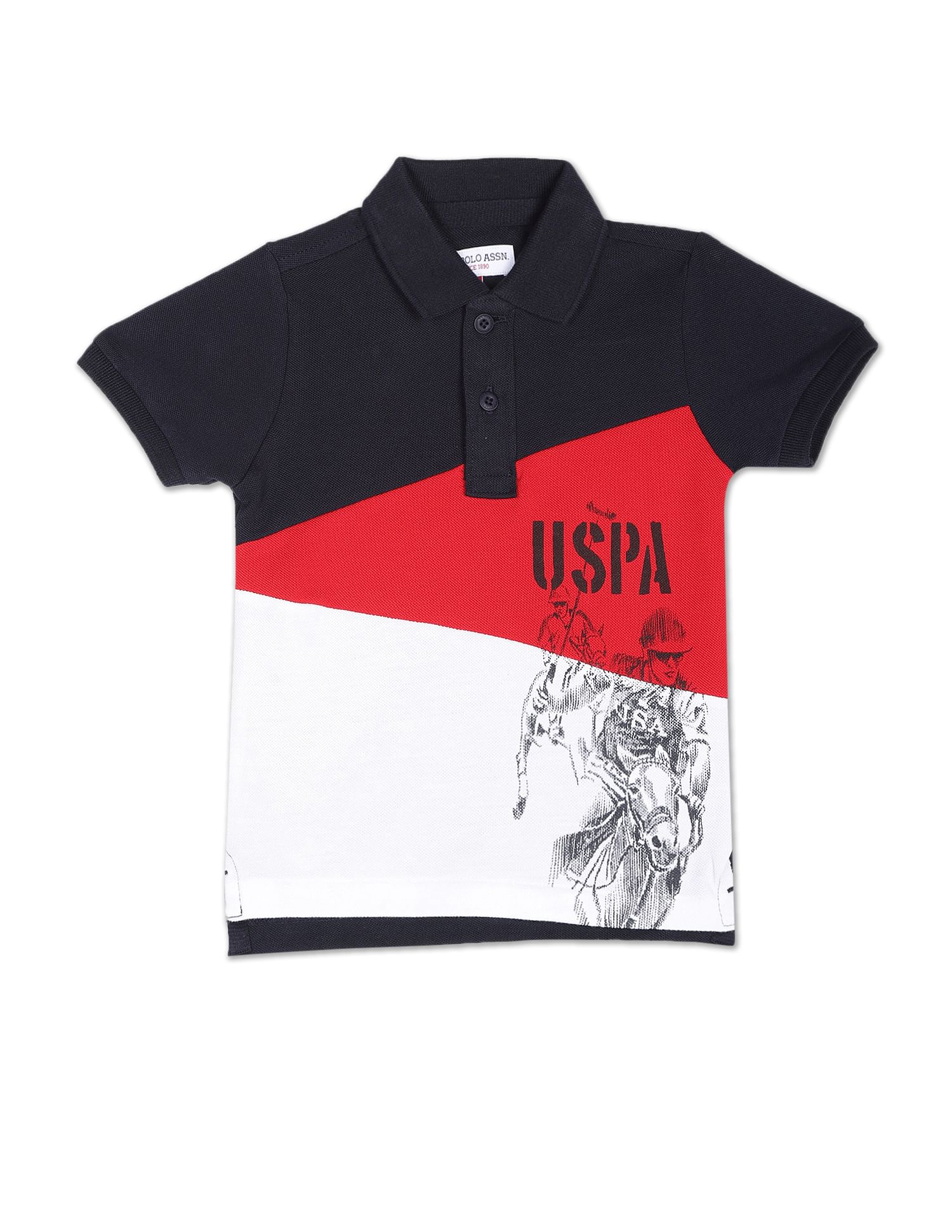 Graphic Print Cotton Polo Shirt