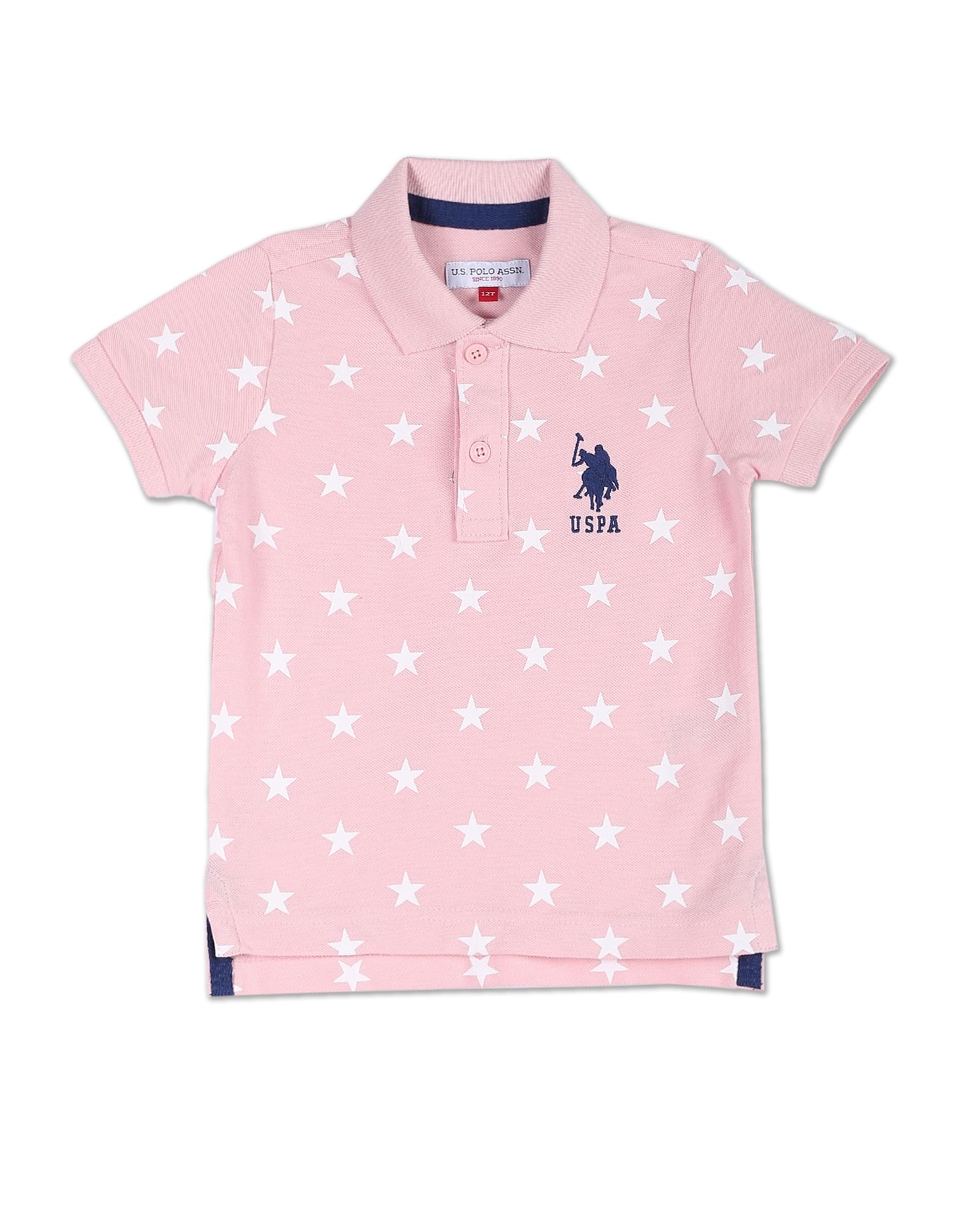Graphic Print Cotton Polo Shirt
