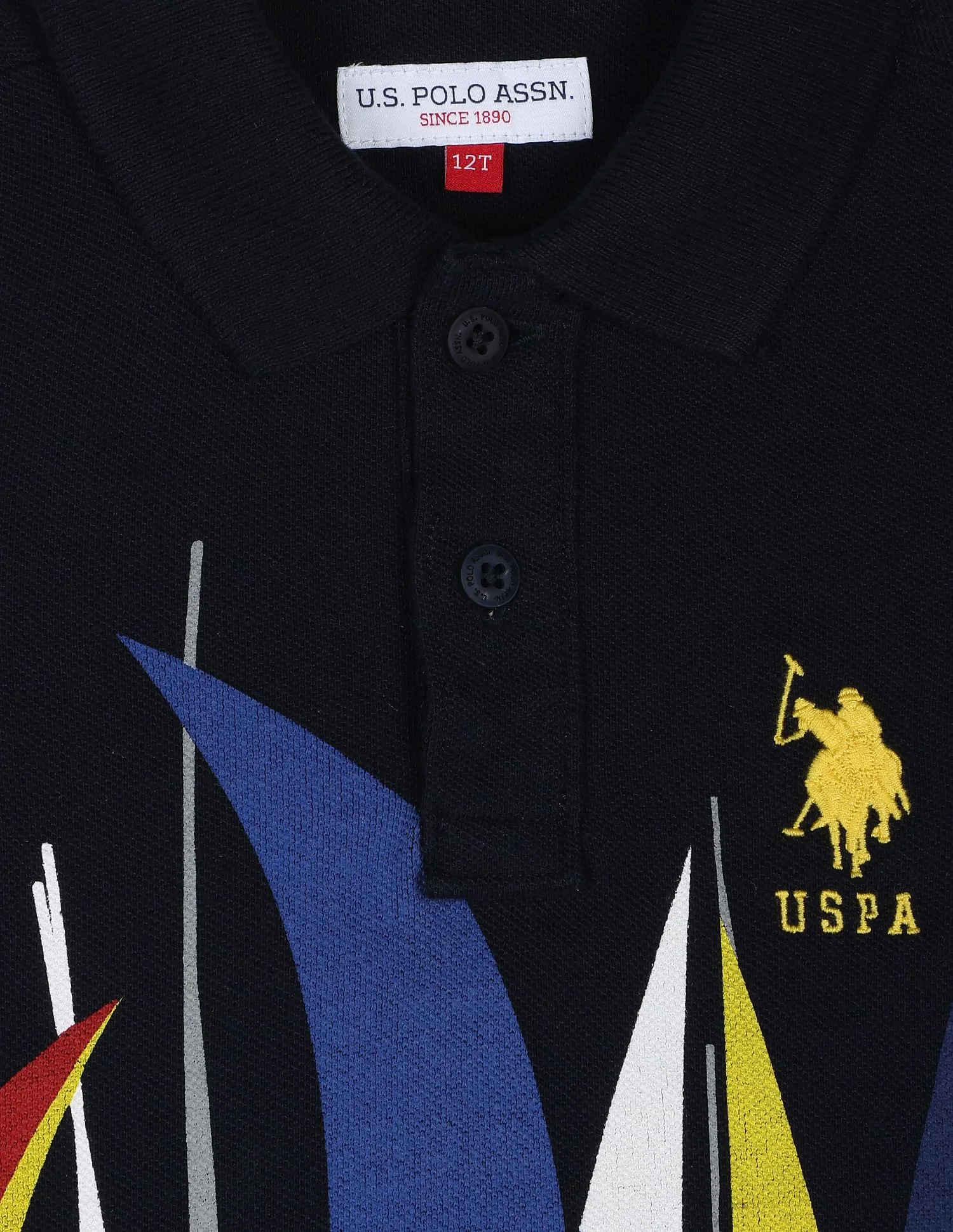 Graphic Print Cotton Polo Shirt - Image 3
