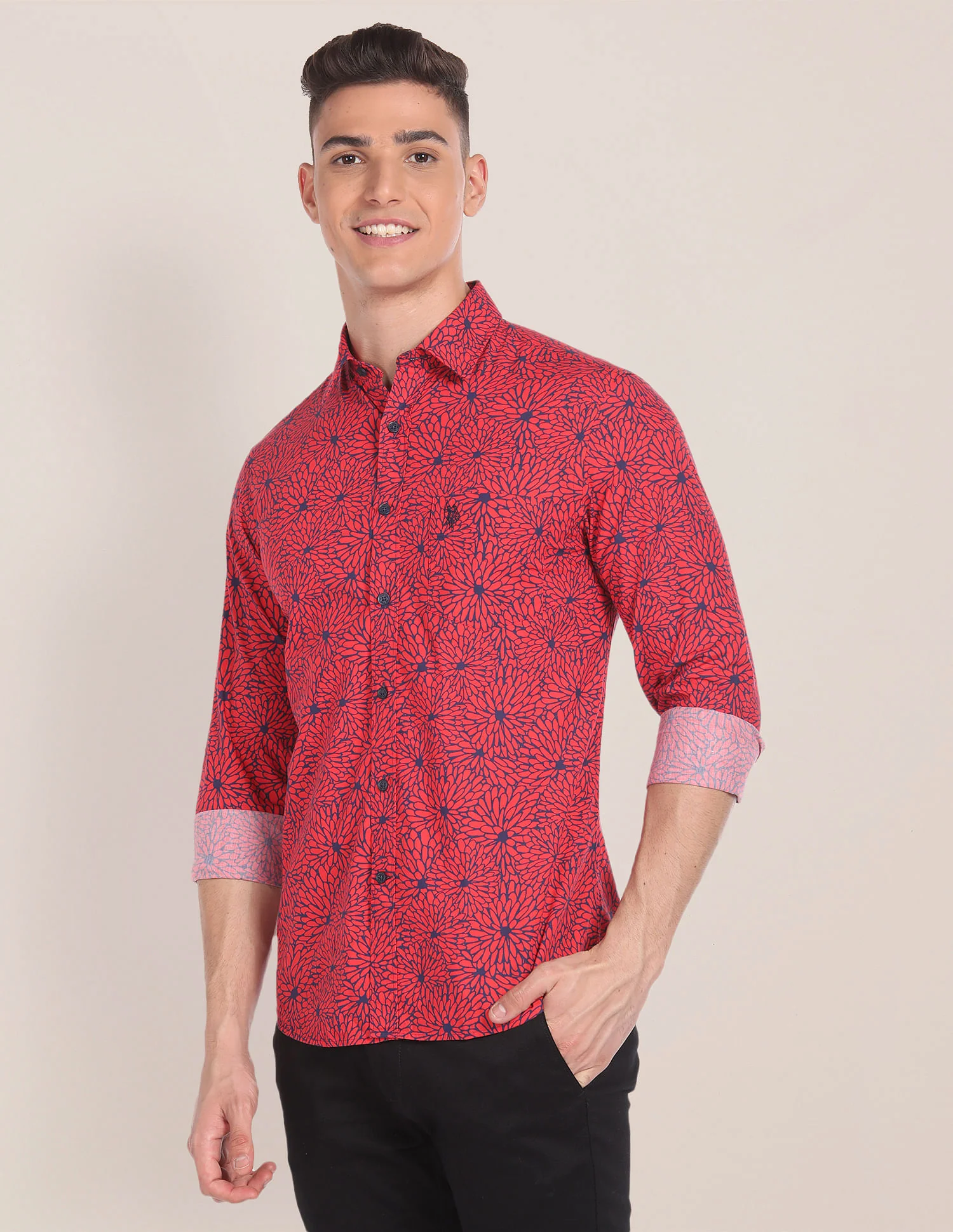 Graphic Print Cotton Shirt - Image 4