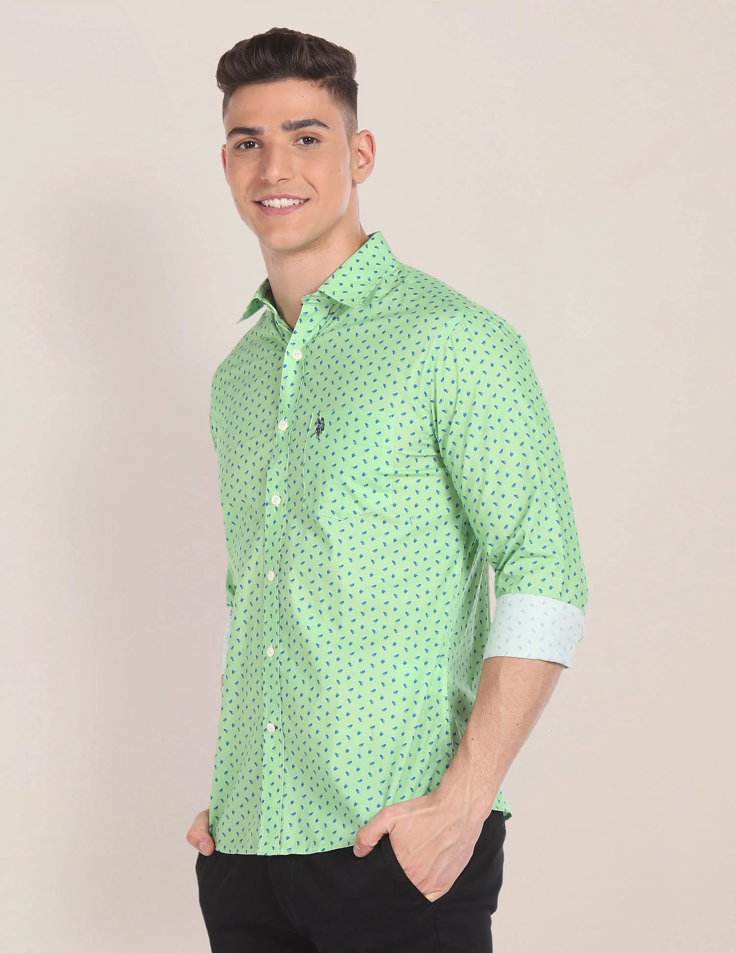 Graphic Print Cotton Shirt - Image 4