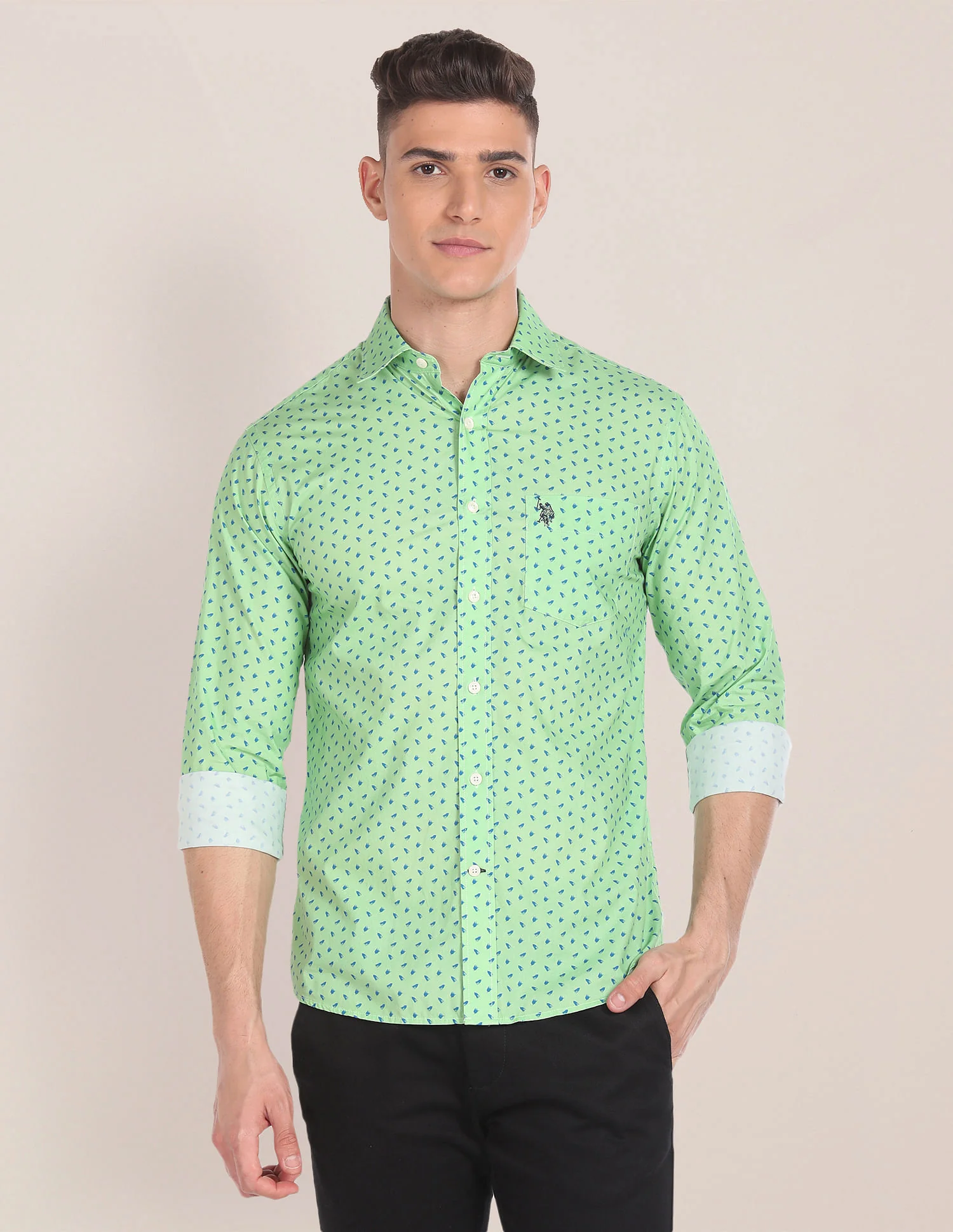 Graphic Print Cotton Shirt - Image 6