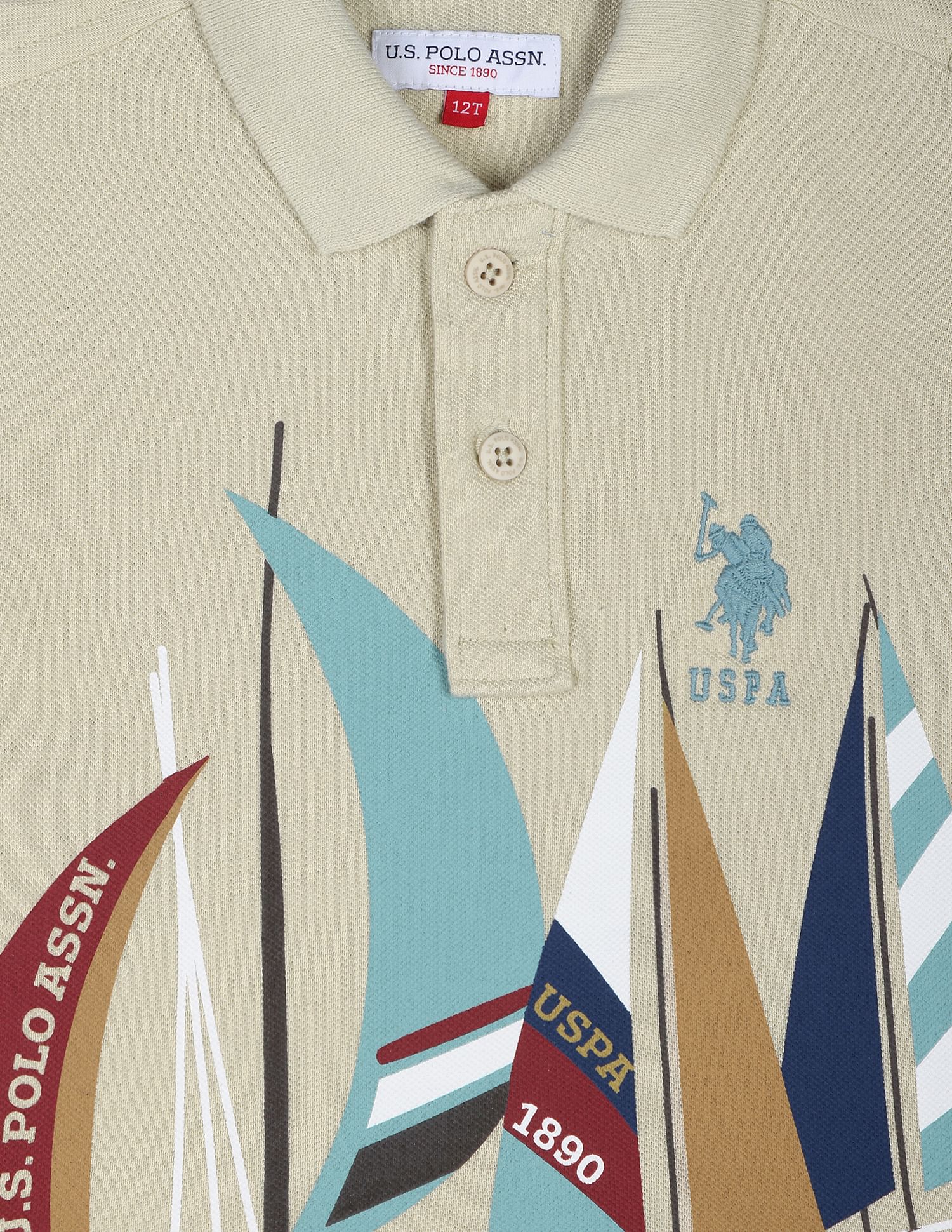 Graphic Print Pique Polo Shirt - Image 3