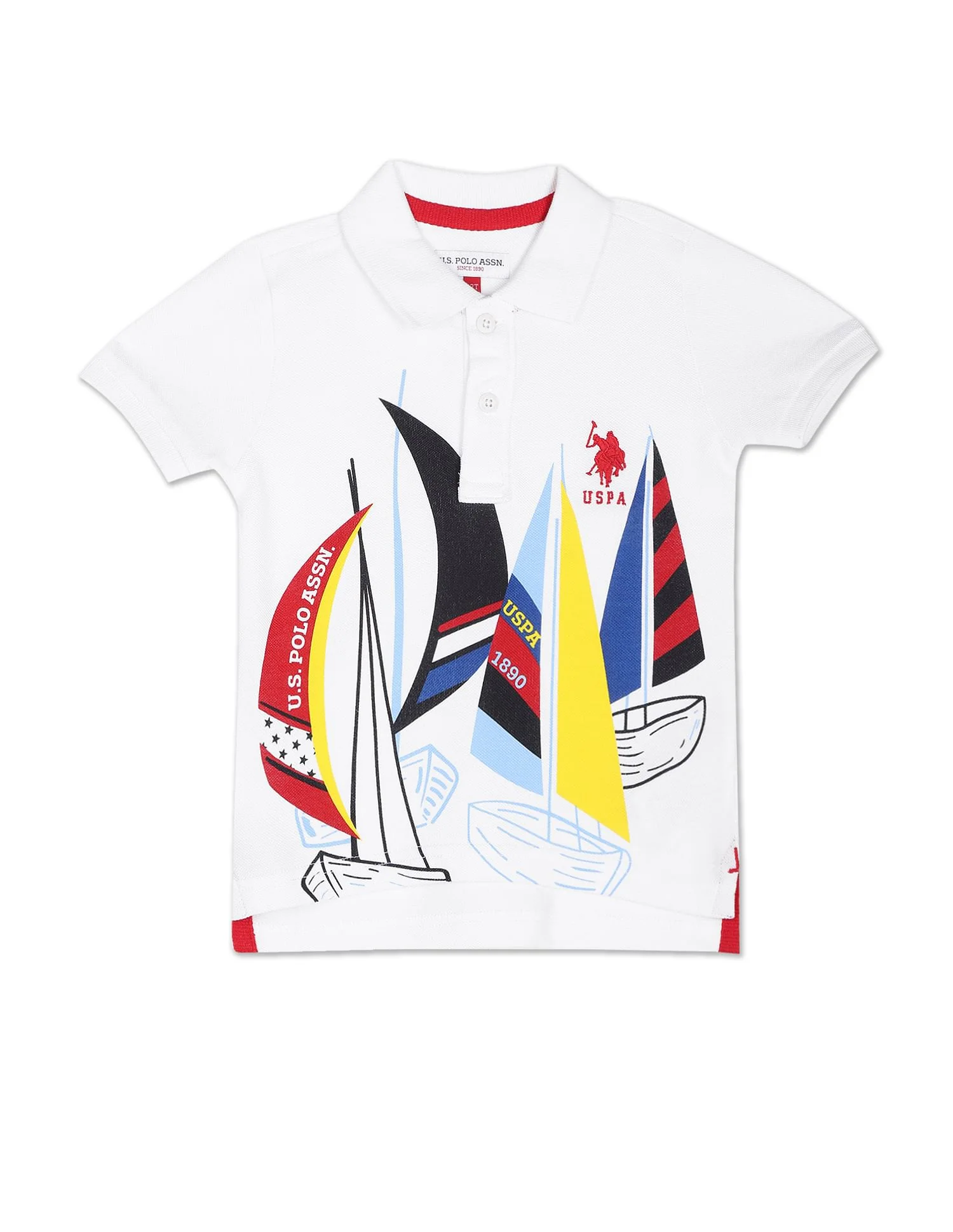 Graphic Print Pique Polo Shirt