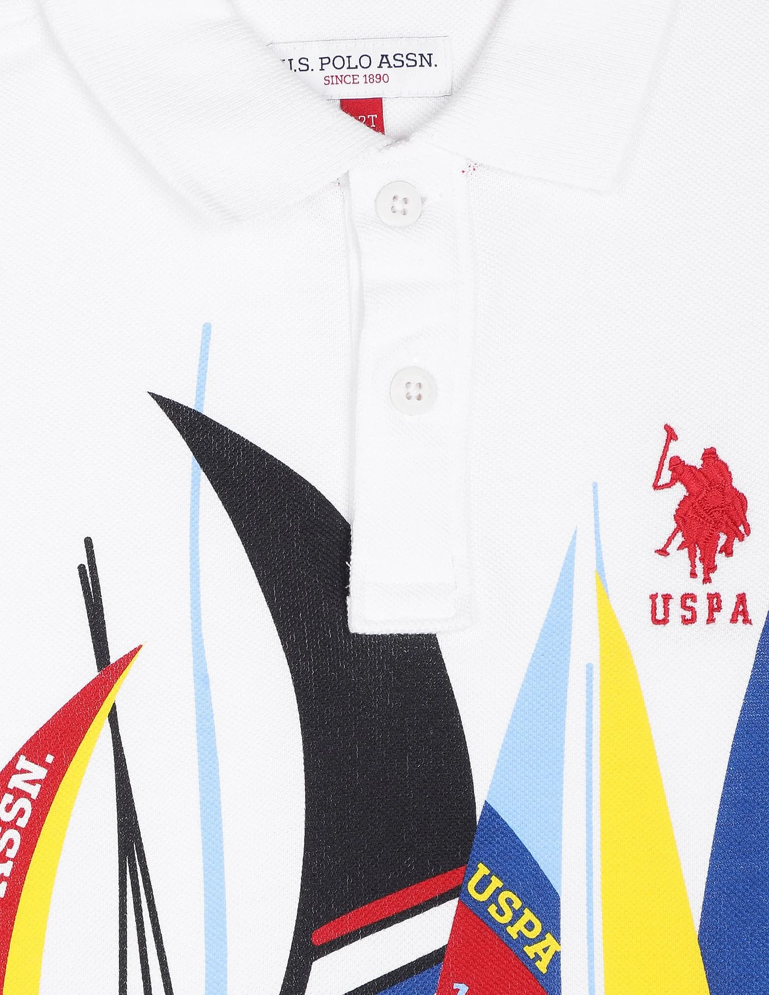 Graphic Print Pique Polo Shirt - Image 3