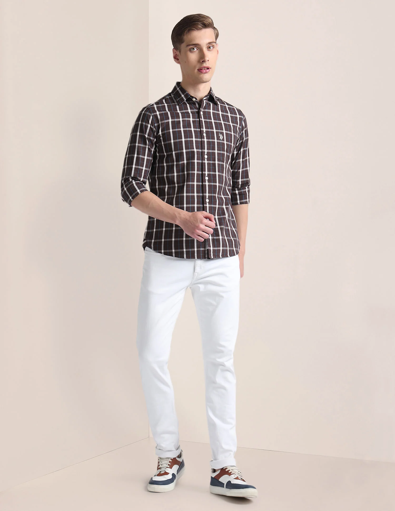 Grid Tattersall Check Cotton Shirt - Image 3