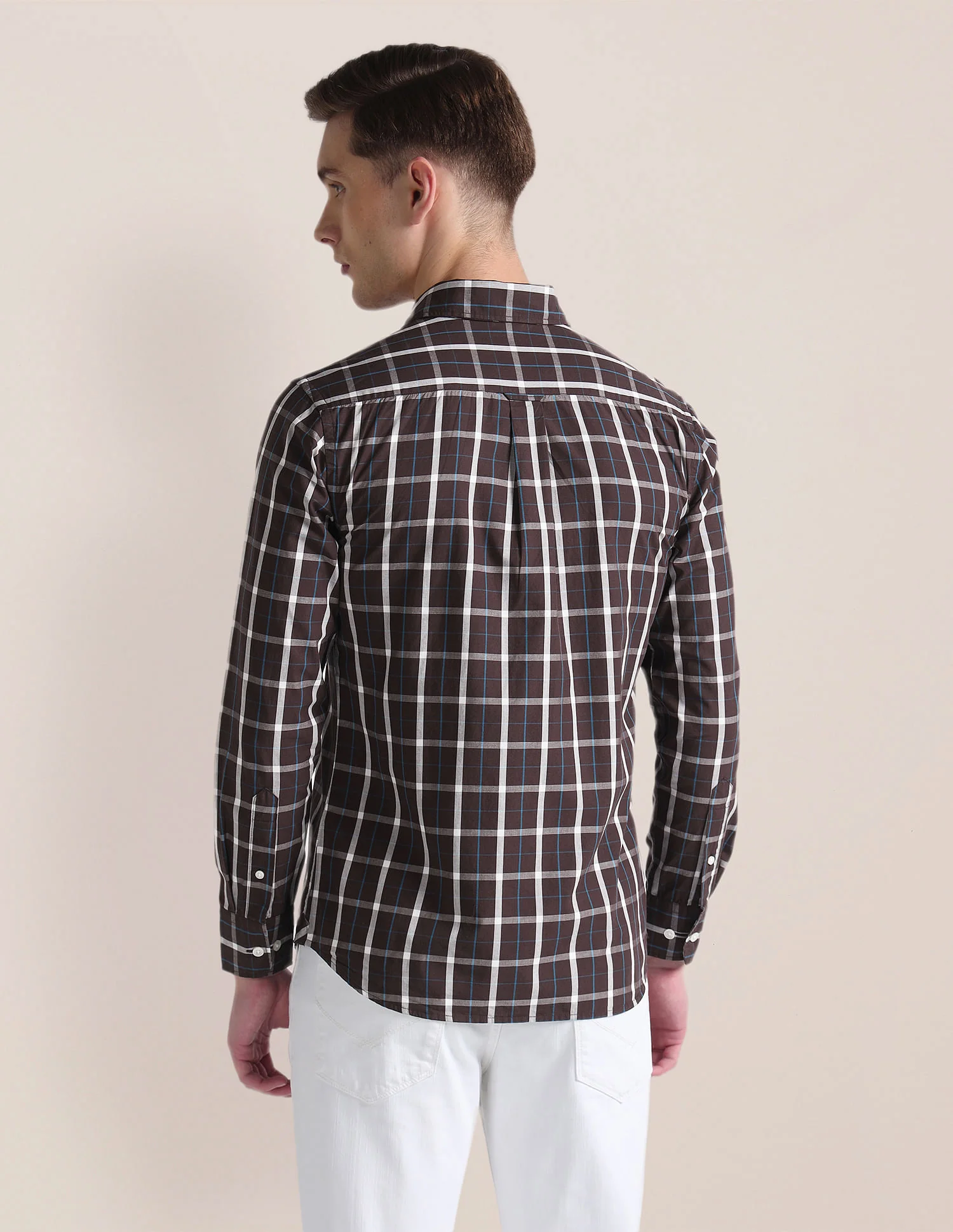 Grid Tattersall Check Cotton Shirt - Image 5