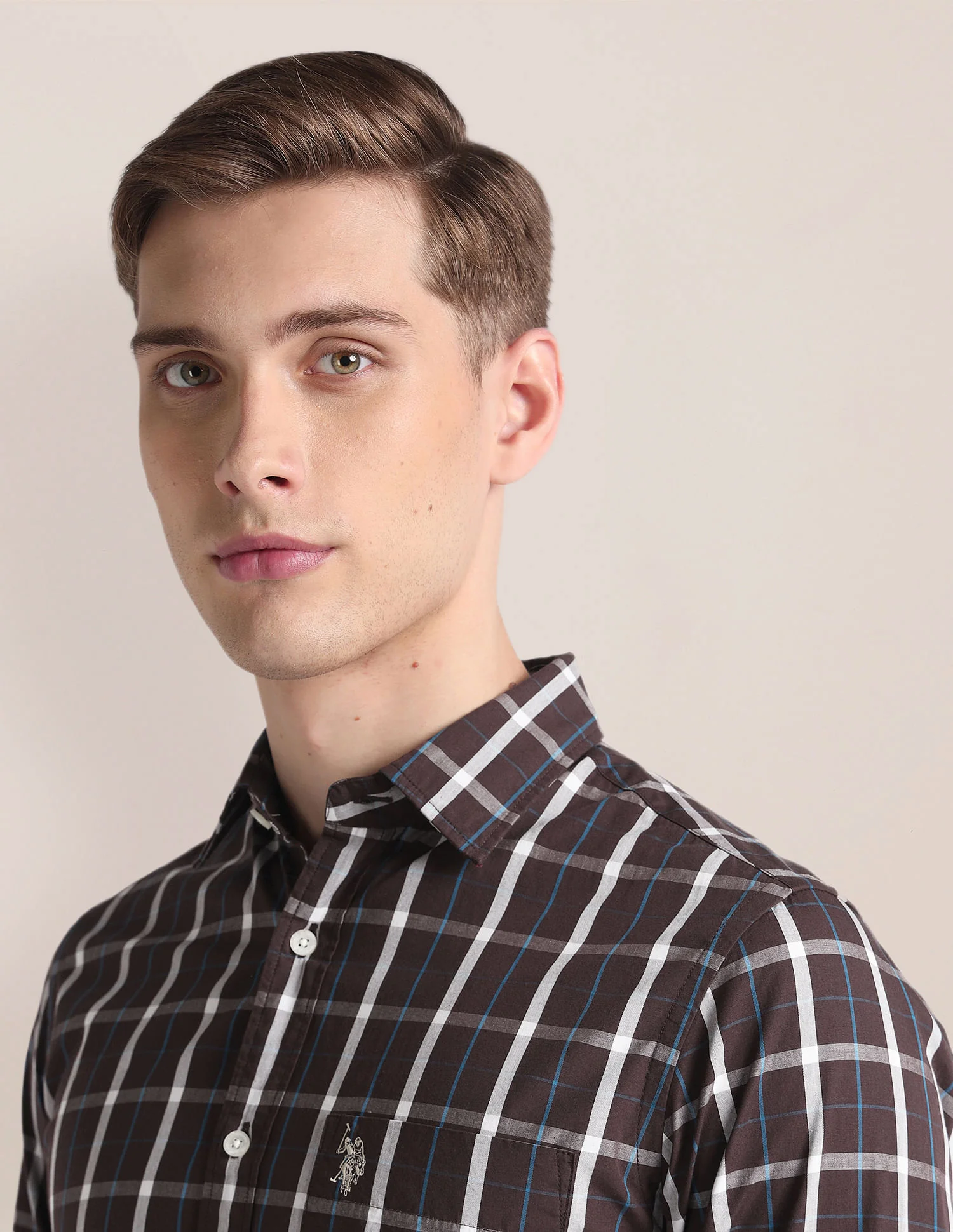 Grid Tattersall Check Cotton Shirt - Image 7