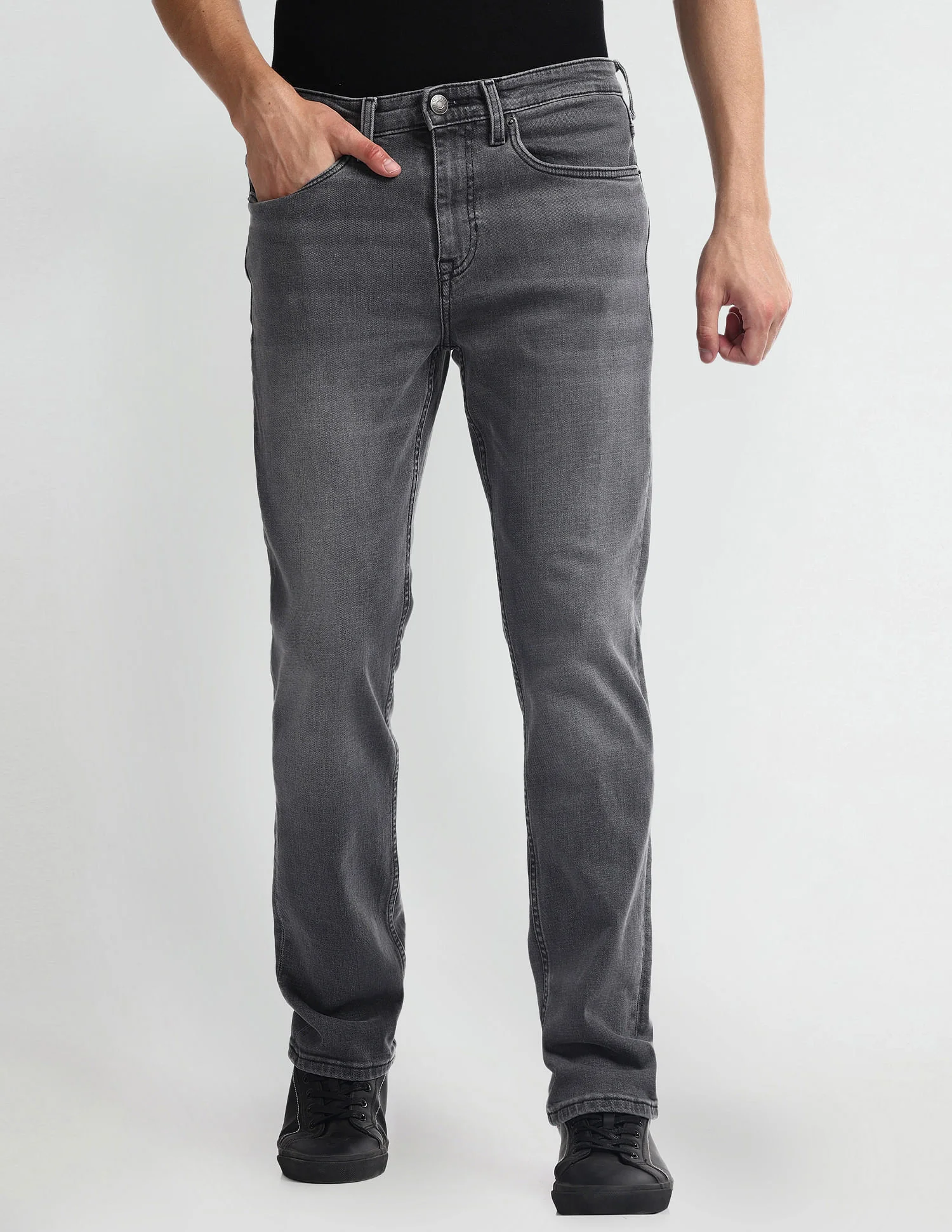 Harold Slim Straight Fit Black Jeans