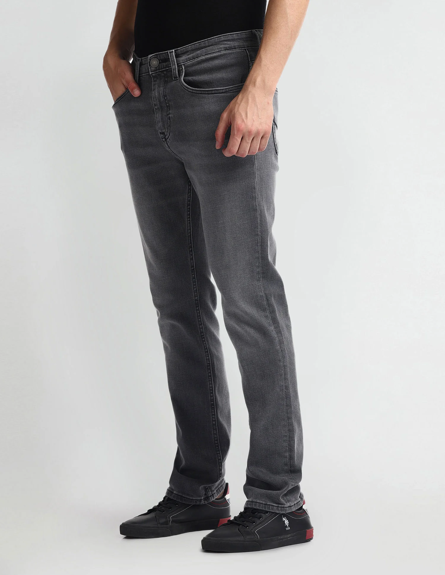 Harold Slim Straight Fit Black Jeans - Image 4