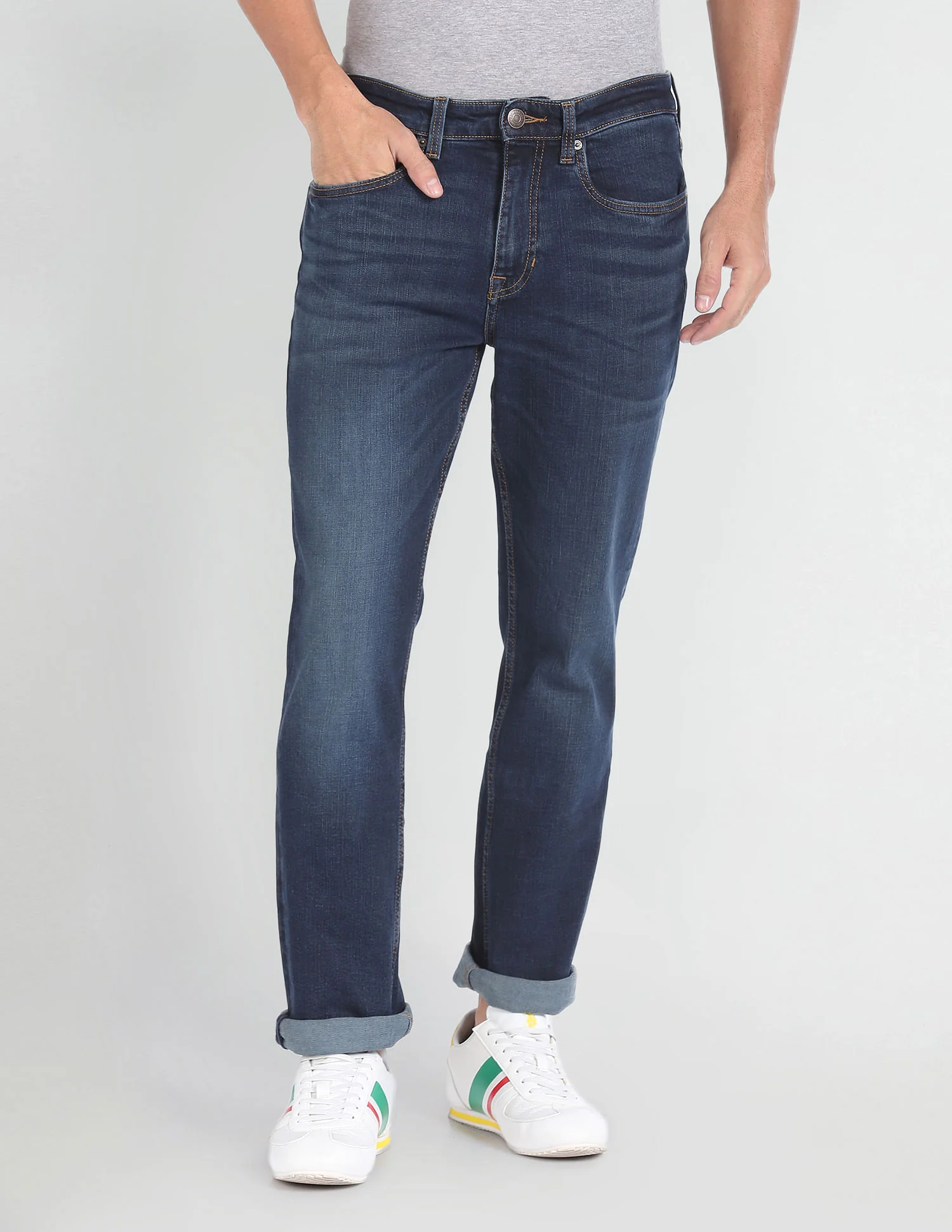 Harold Slim Straight Fit Blue Jeans