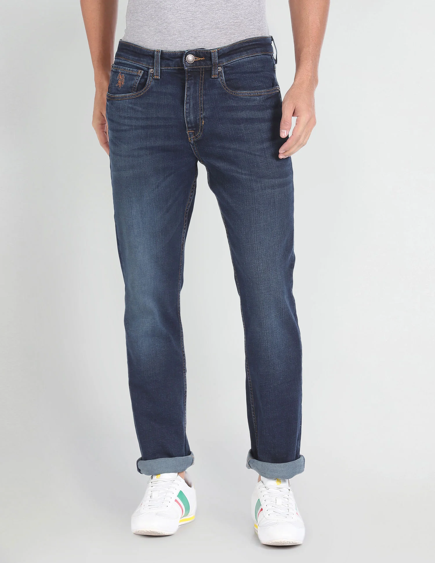 Harold Slim Straight Fit Blue Jeans - Image 6