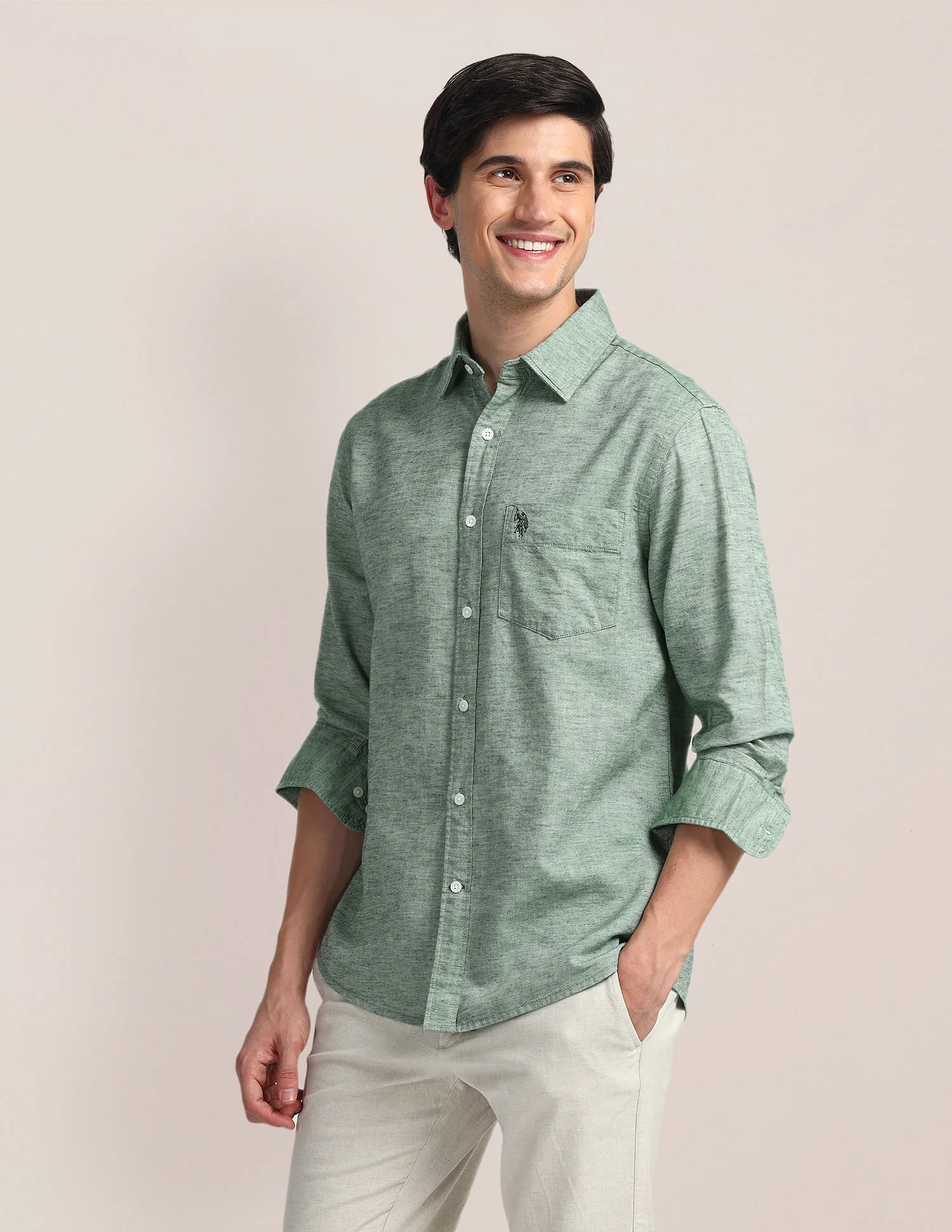 Heathered Dobby Shirt - Image 4