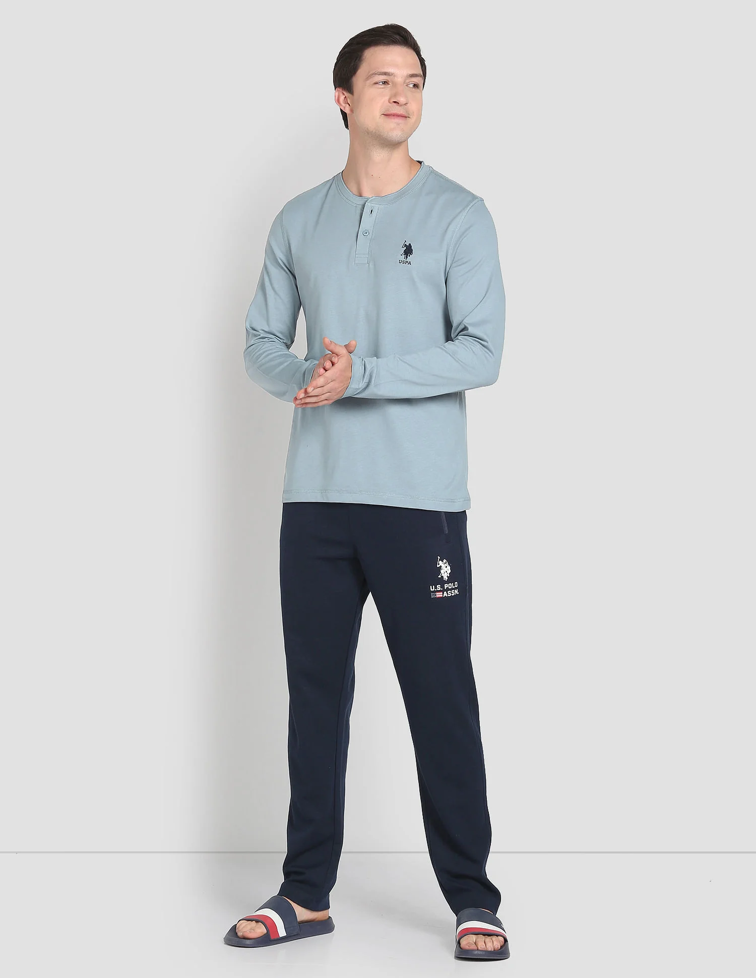 Henley Neck Solid I694 Lounge T-Shirt - Pack Of 1 - Image 3