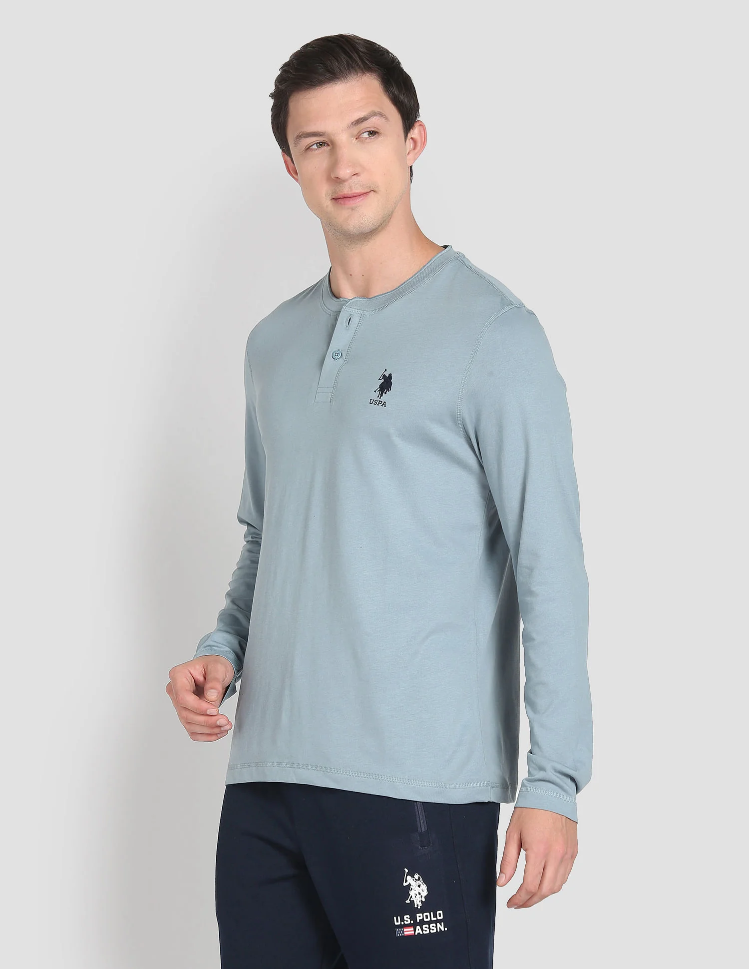 Henley Neck Solid I694 Lounge T-Shirt - Pack Of 1 - Image 4