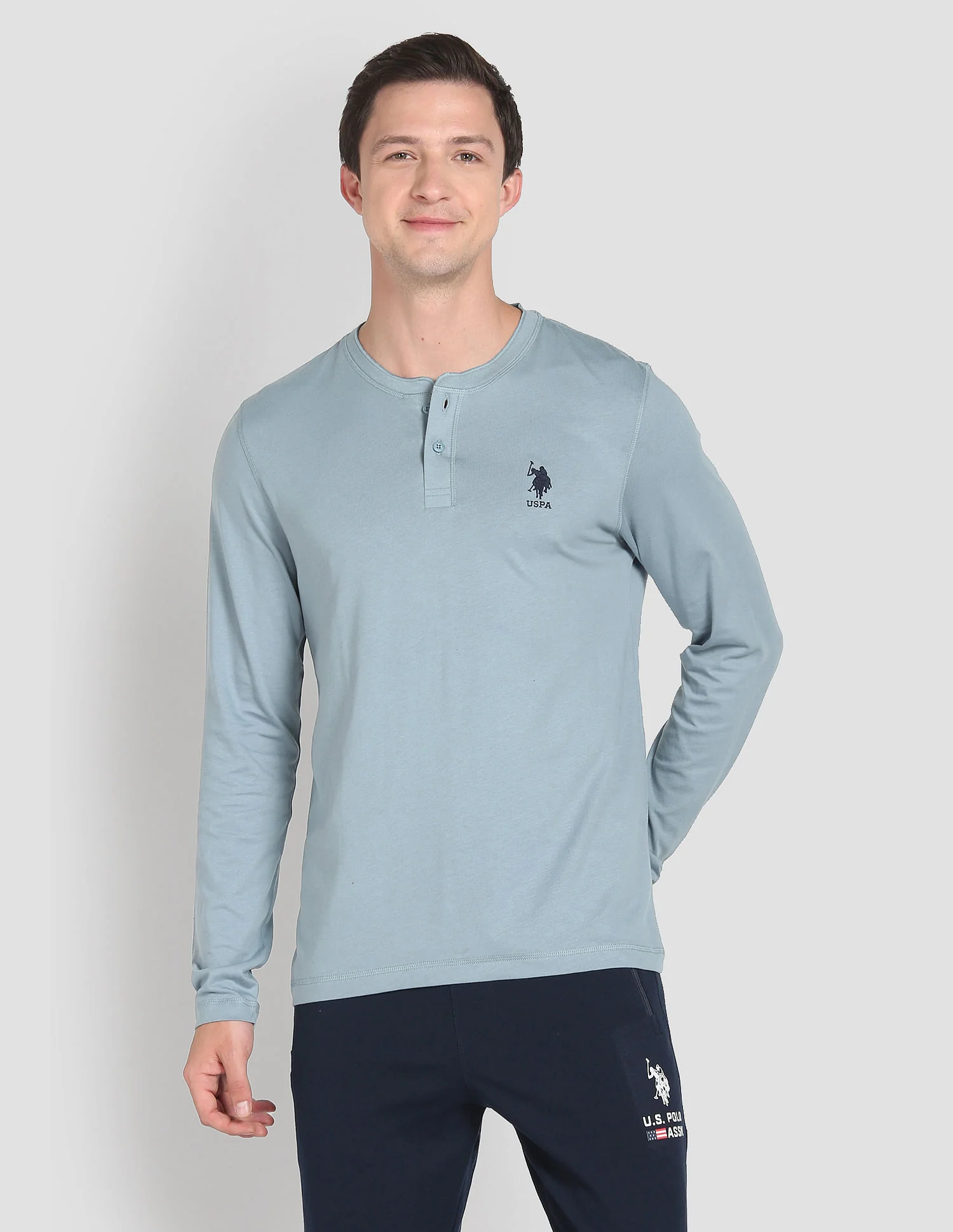 Henley Neck Solid I694 Lounge T-Shirt - Pack Of 1 - Image 6